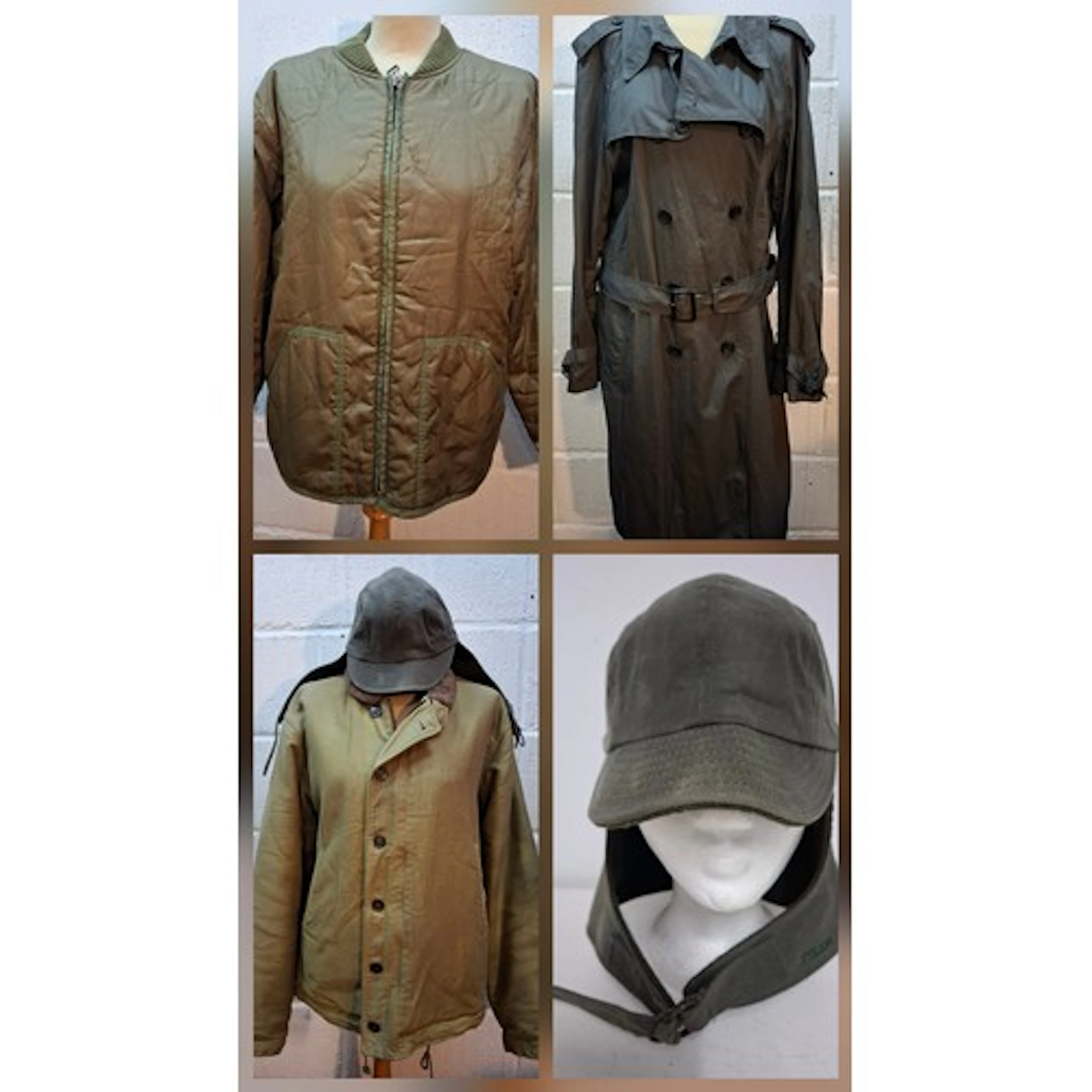 Four gents coats to include a modern army-green padded Ralph...