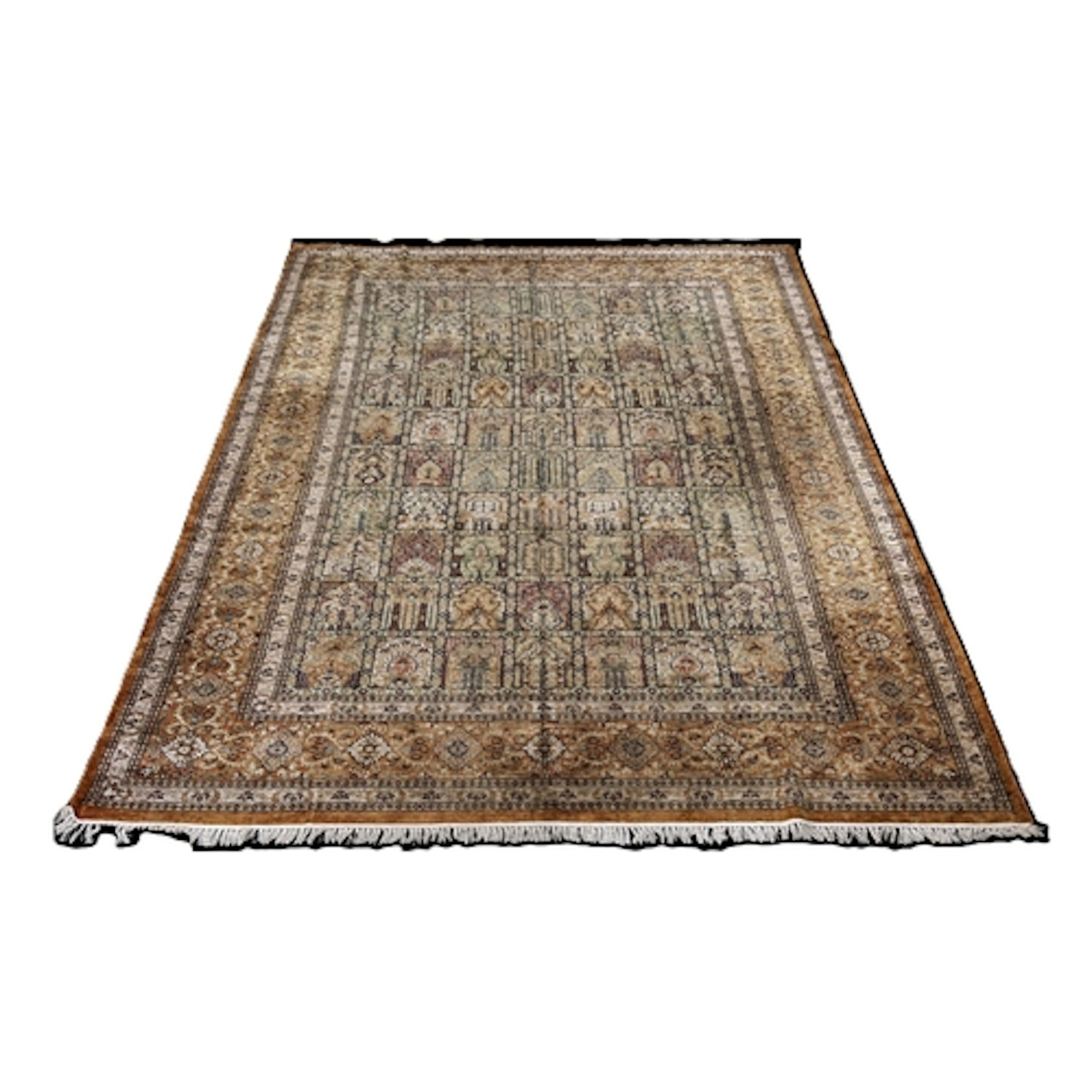 A Persian carpet, the field arranged with a compartmentalise...