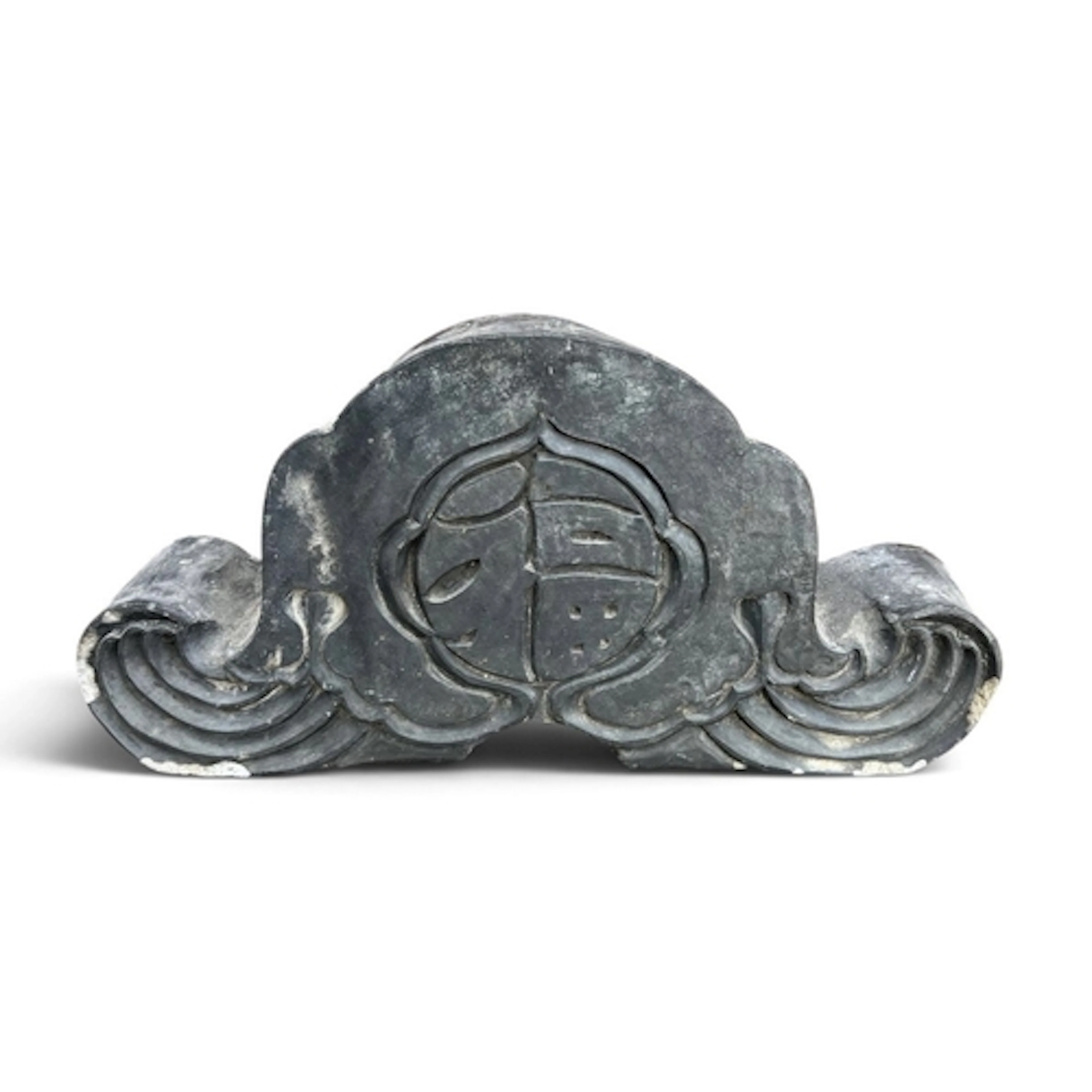 A JAPANESE CERAMIC ONIGAWARA ROOF TILE CENTRE PIECE Signed. ...