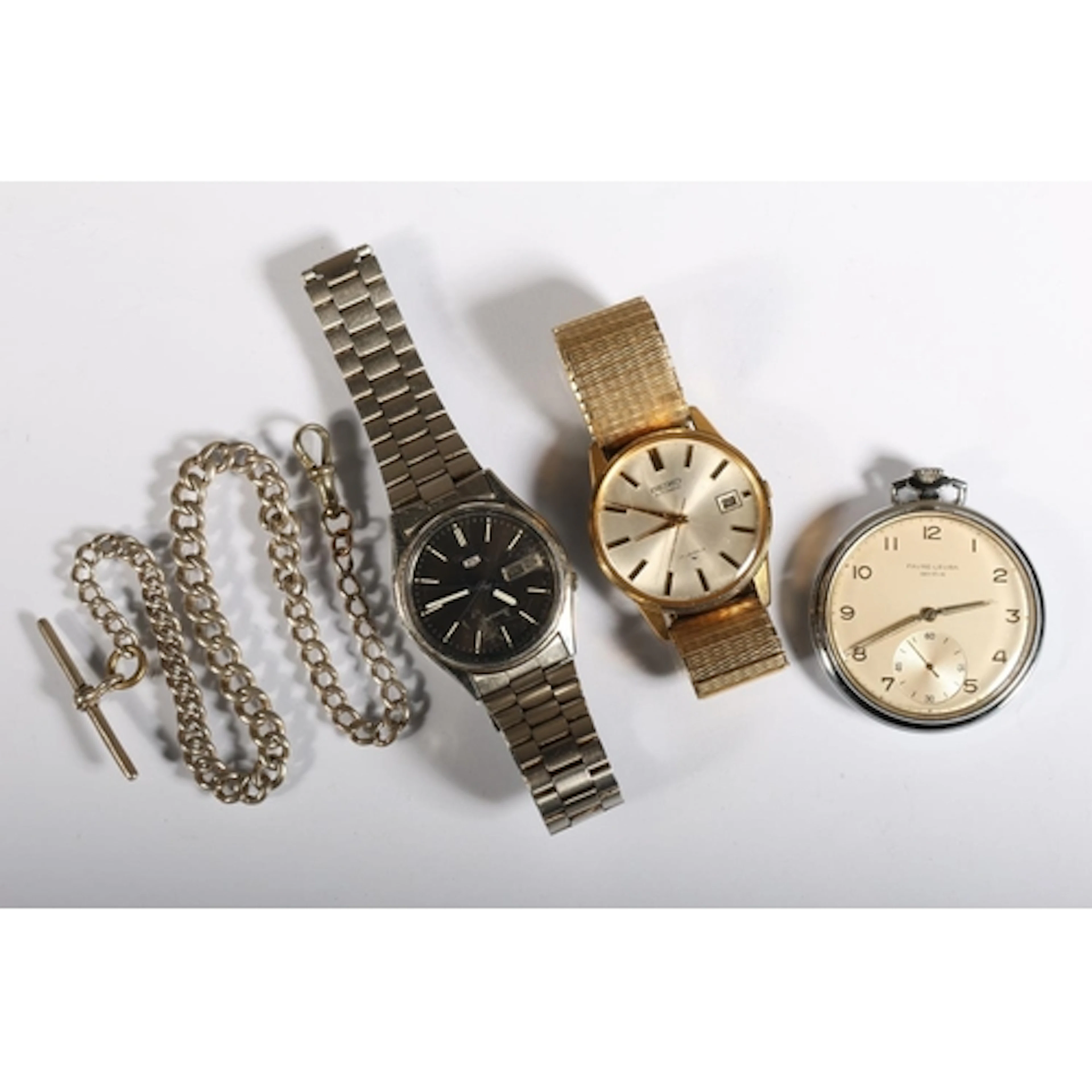 Silver watch guard chain 27g gross, Favre-Leuba Geneve pocke...