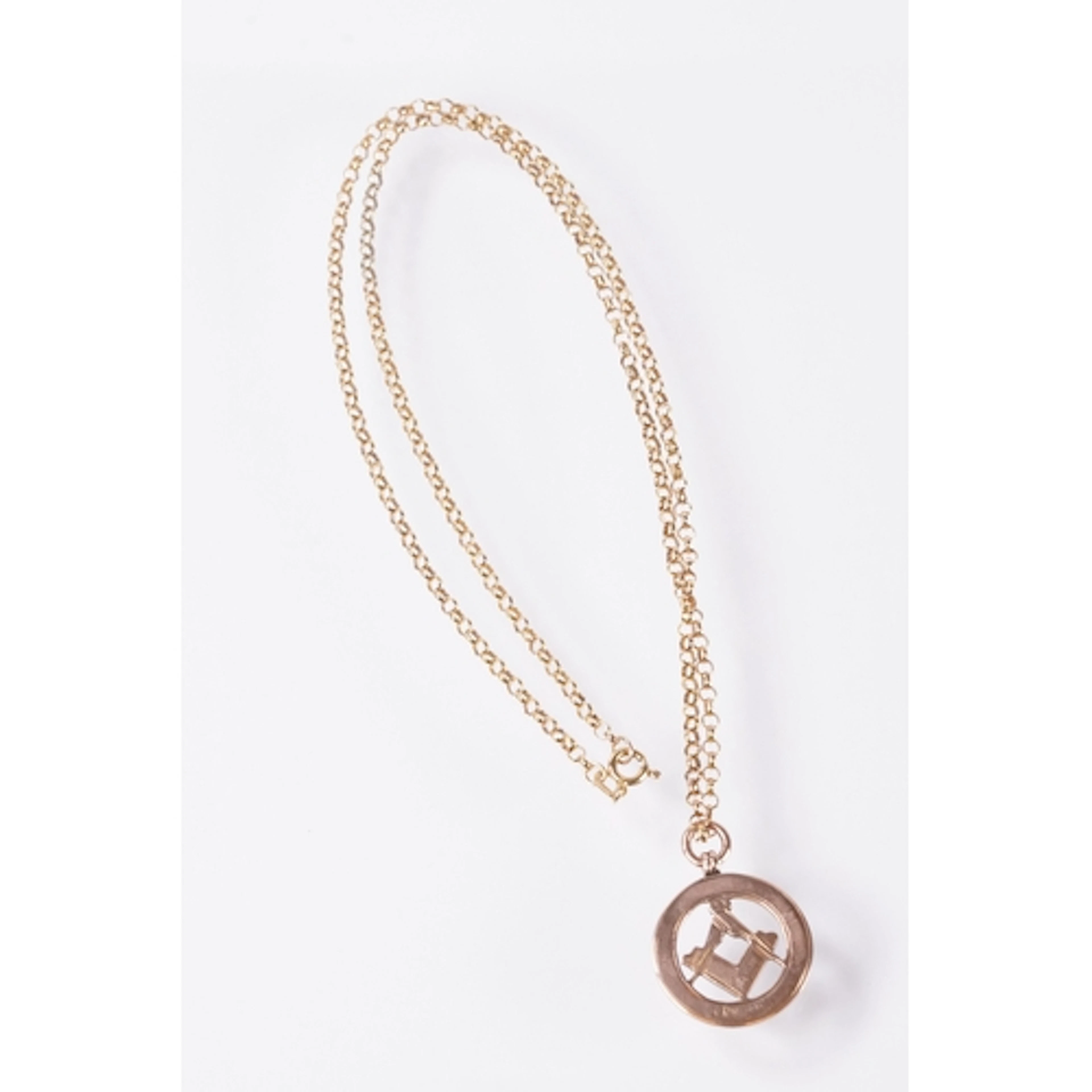9ct gold Masonic pendant necklace. The necklace having a bel...