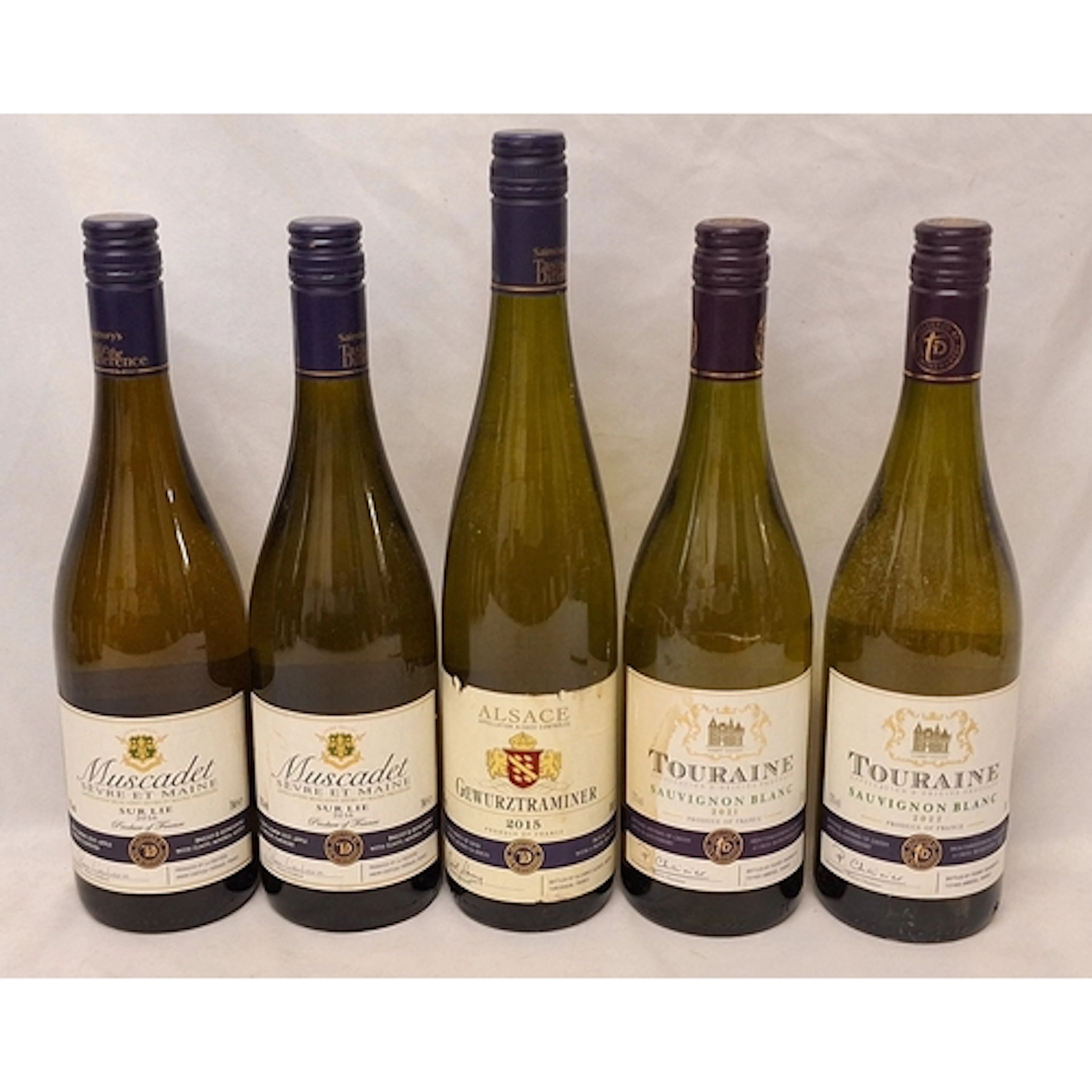 5 Bottles White Wine incl. Touraine Sauvignon Blanc, Gewürzt...