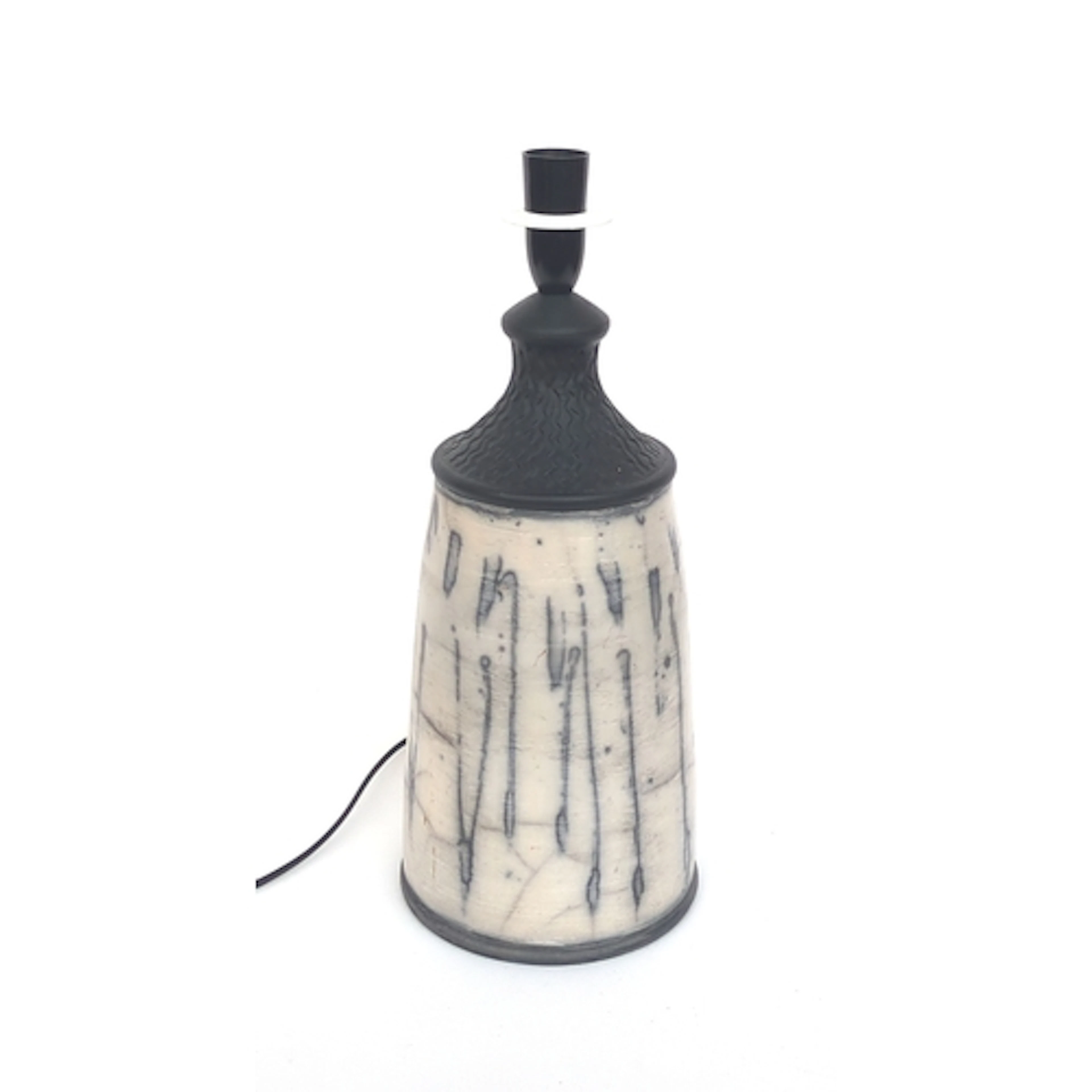 A studio pottery table lamp of tapering form, possibly Scand...