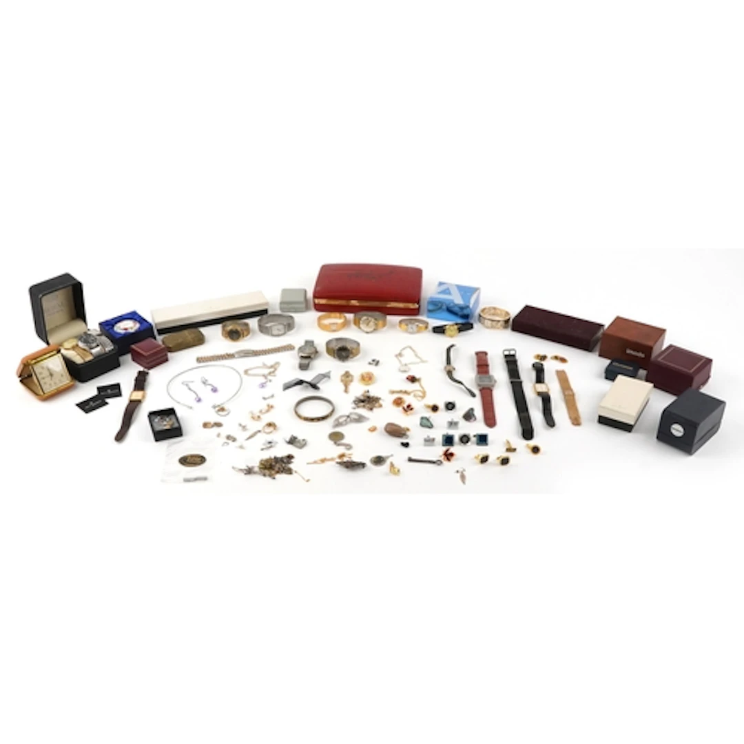 Vintage and later costume jewellery and wristwatches, some s...