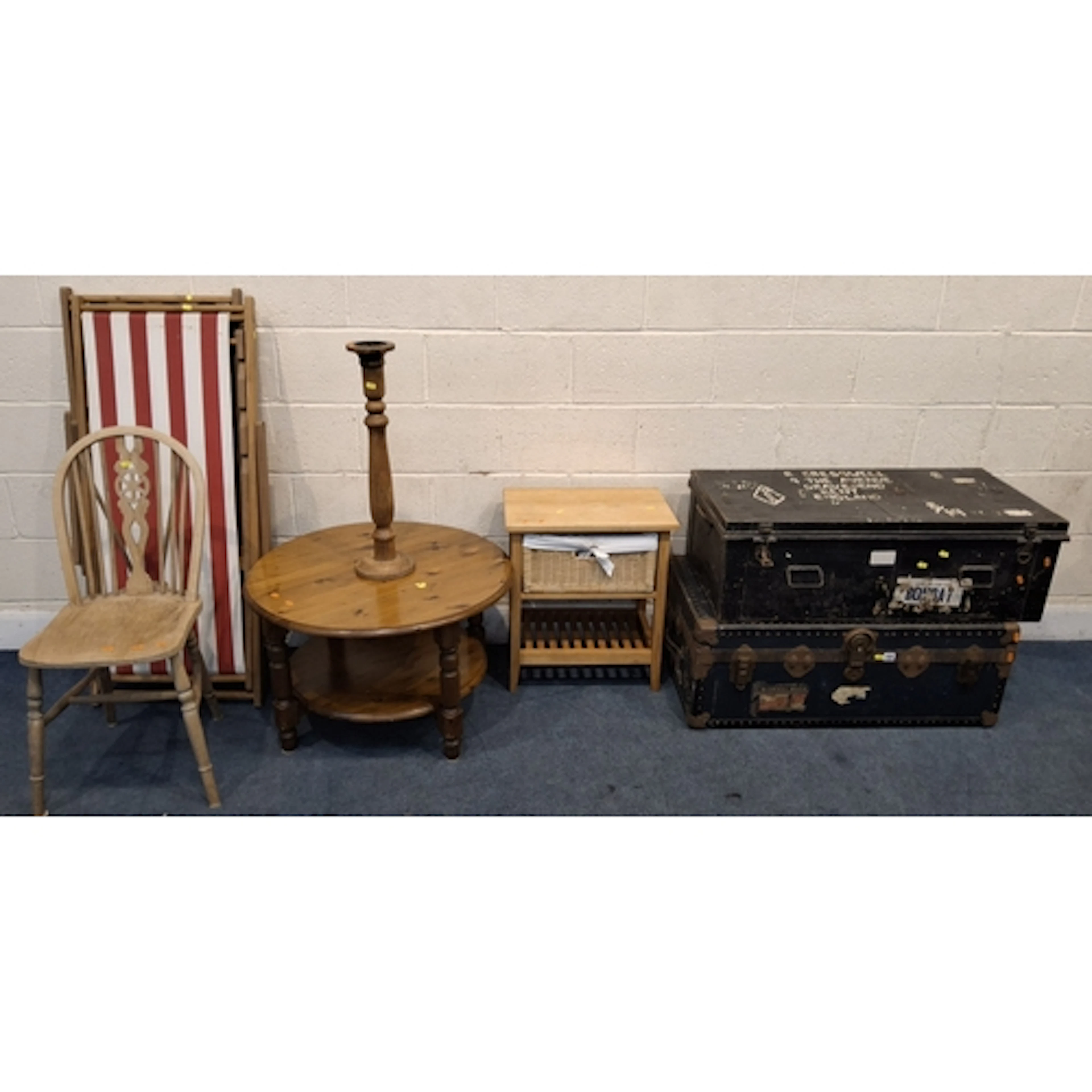 A SELECTION OF OCCASIONAL FURNITURE, to include two trunks, ...