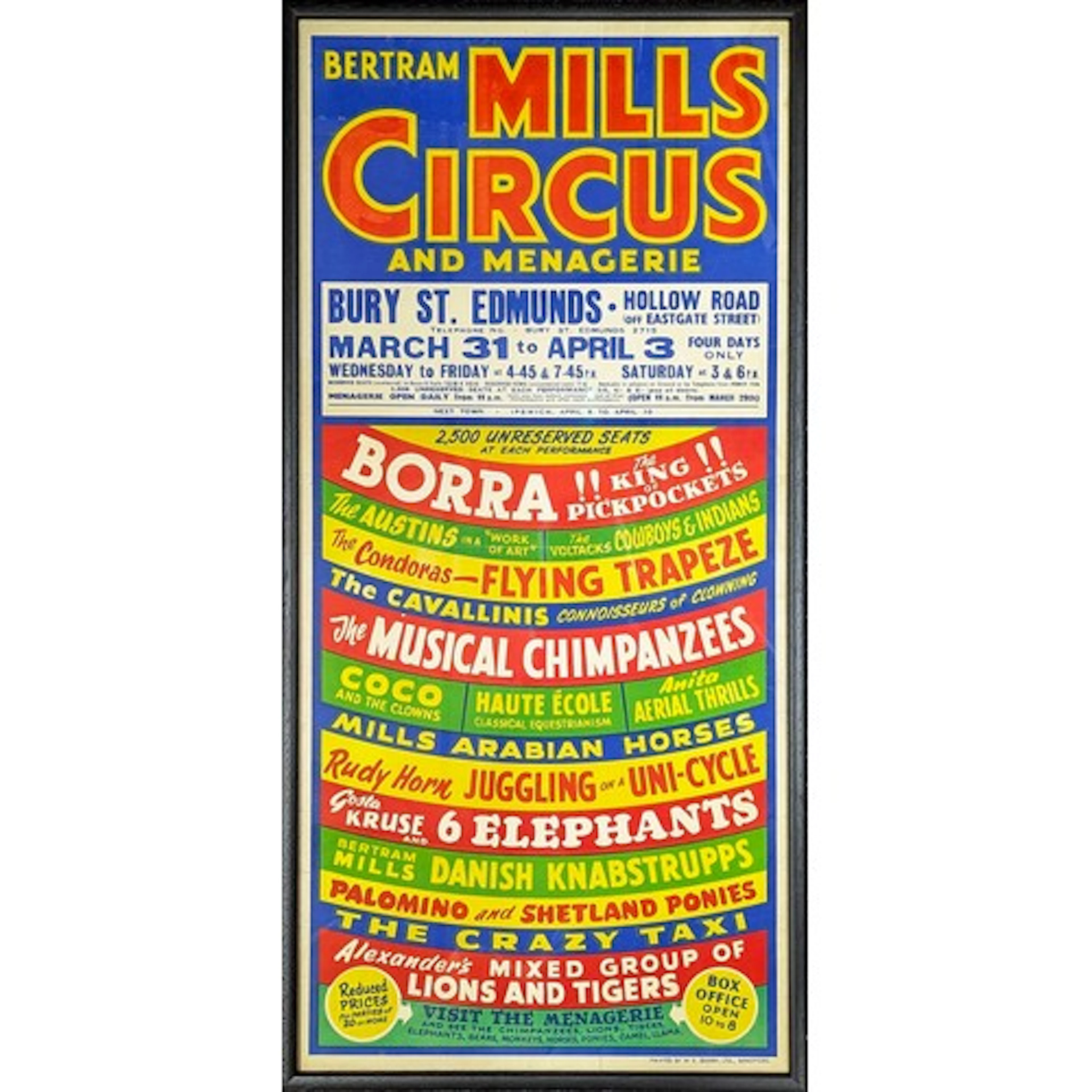 Circus & Fairground - a mid-20th century poster, Bertram Mil...