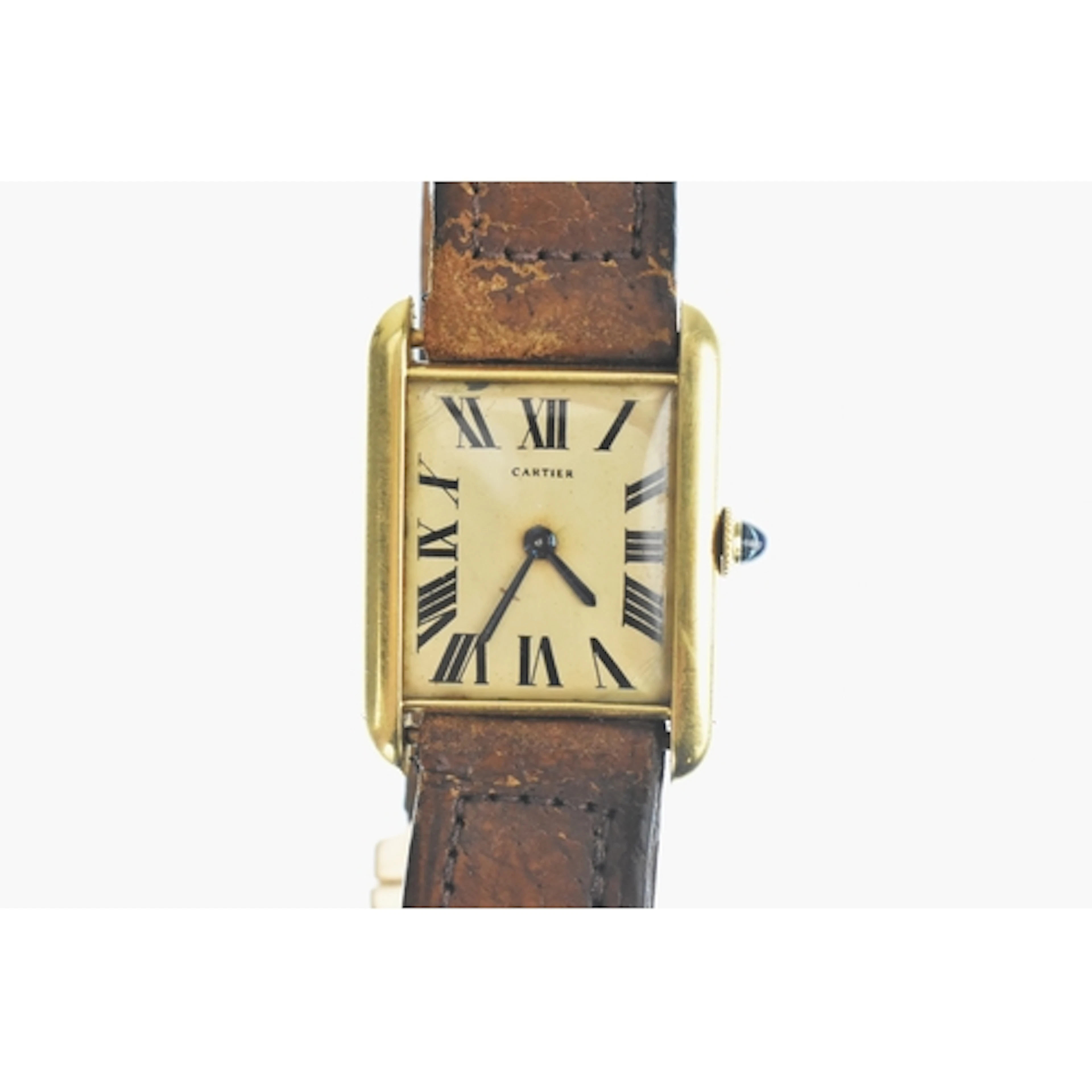 An 18ct gold Cartier Tank Normale manual wind wristwatch, th...