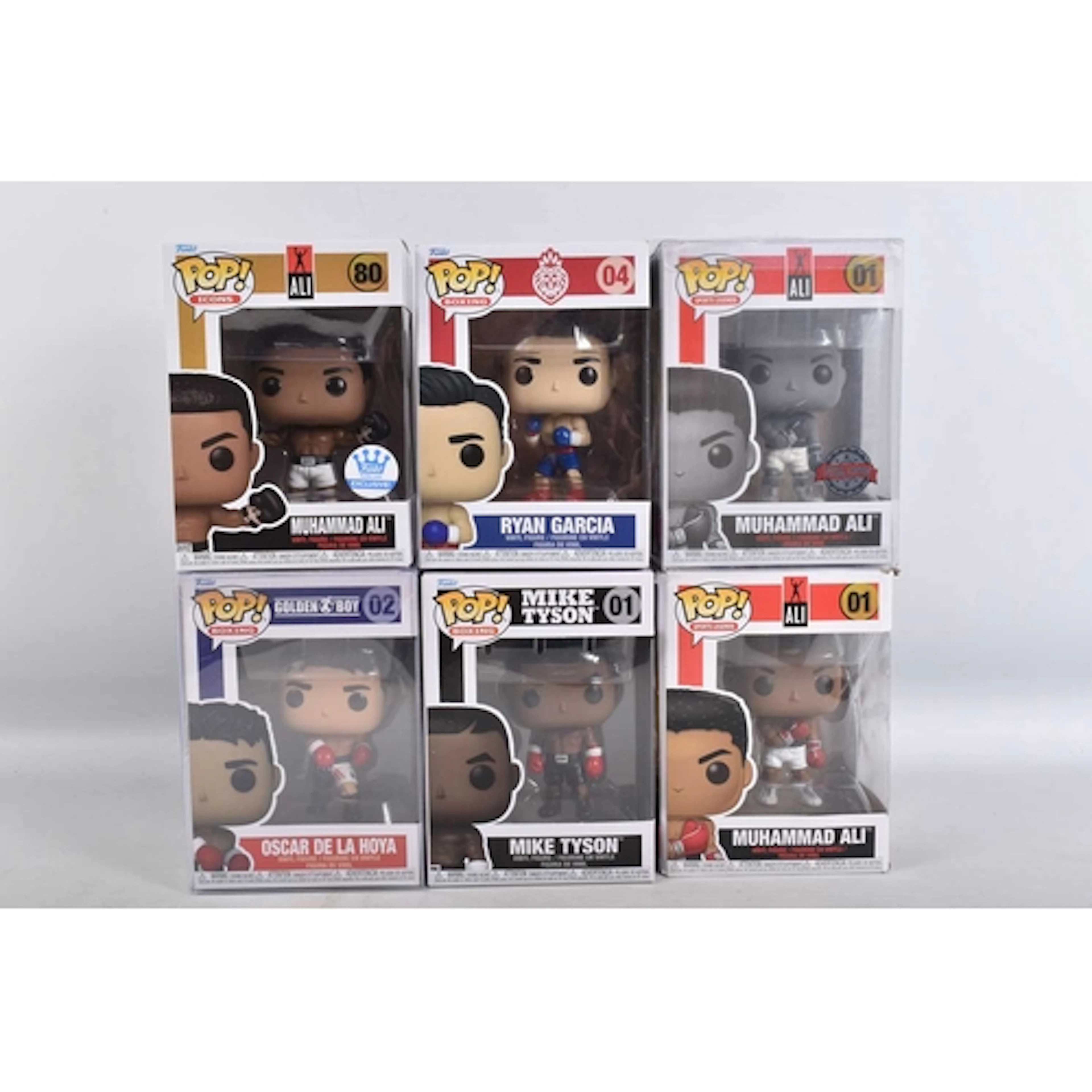 SIX BOXED BOXING-THEMED FUNKO POP! VINYL FIGURES, including ...