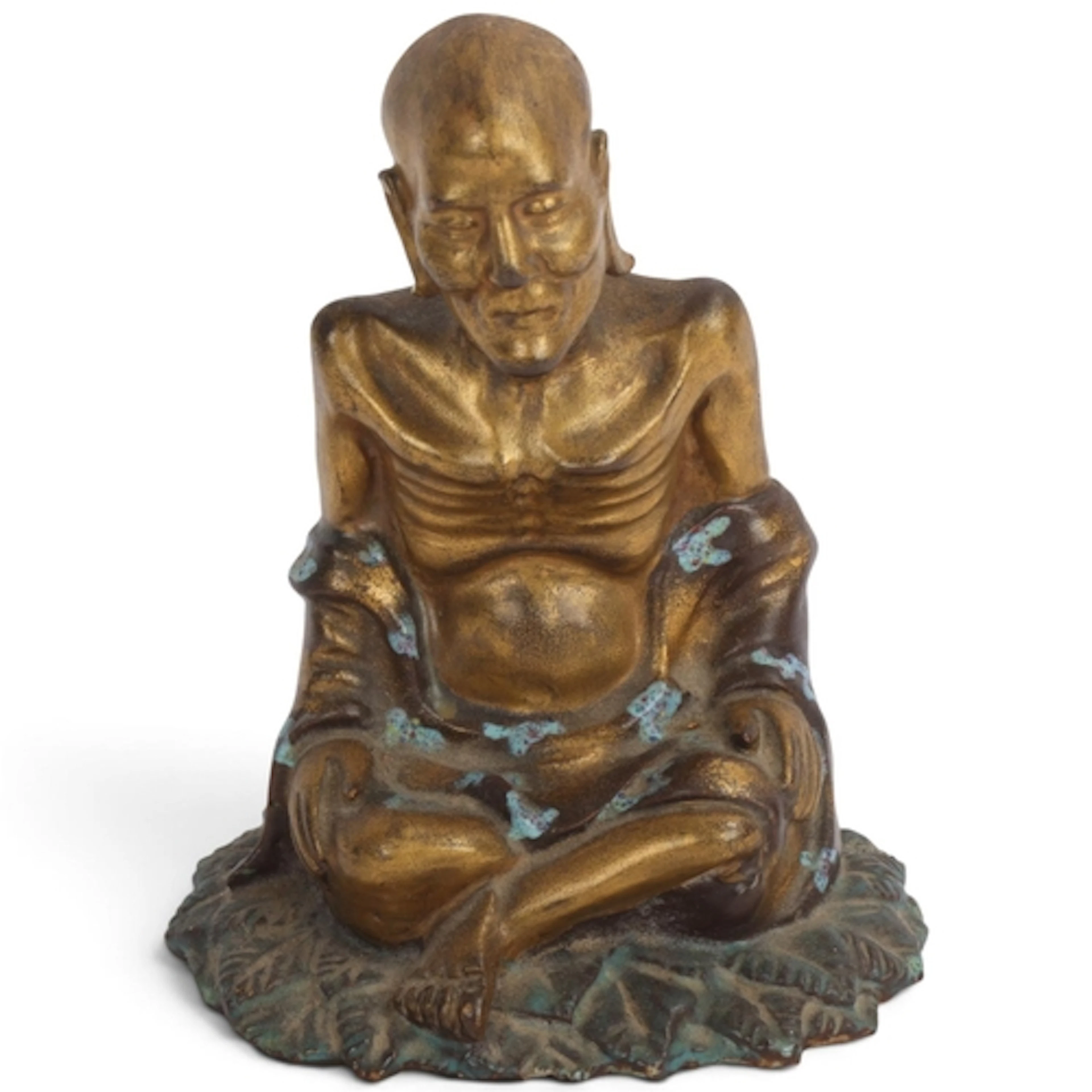 A Chinese gilded porcelain figure of the fasting Buddha, 19t...