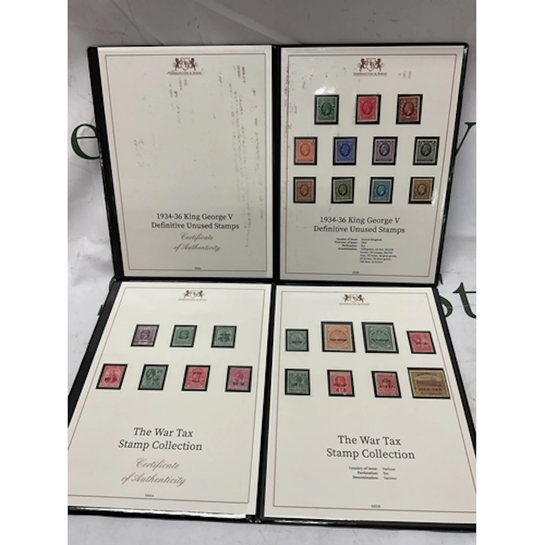 Six Harrington and Byrne stamp folders to include UPU, War T...