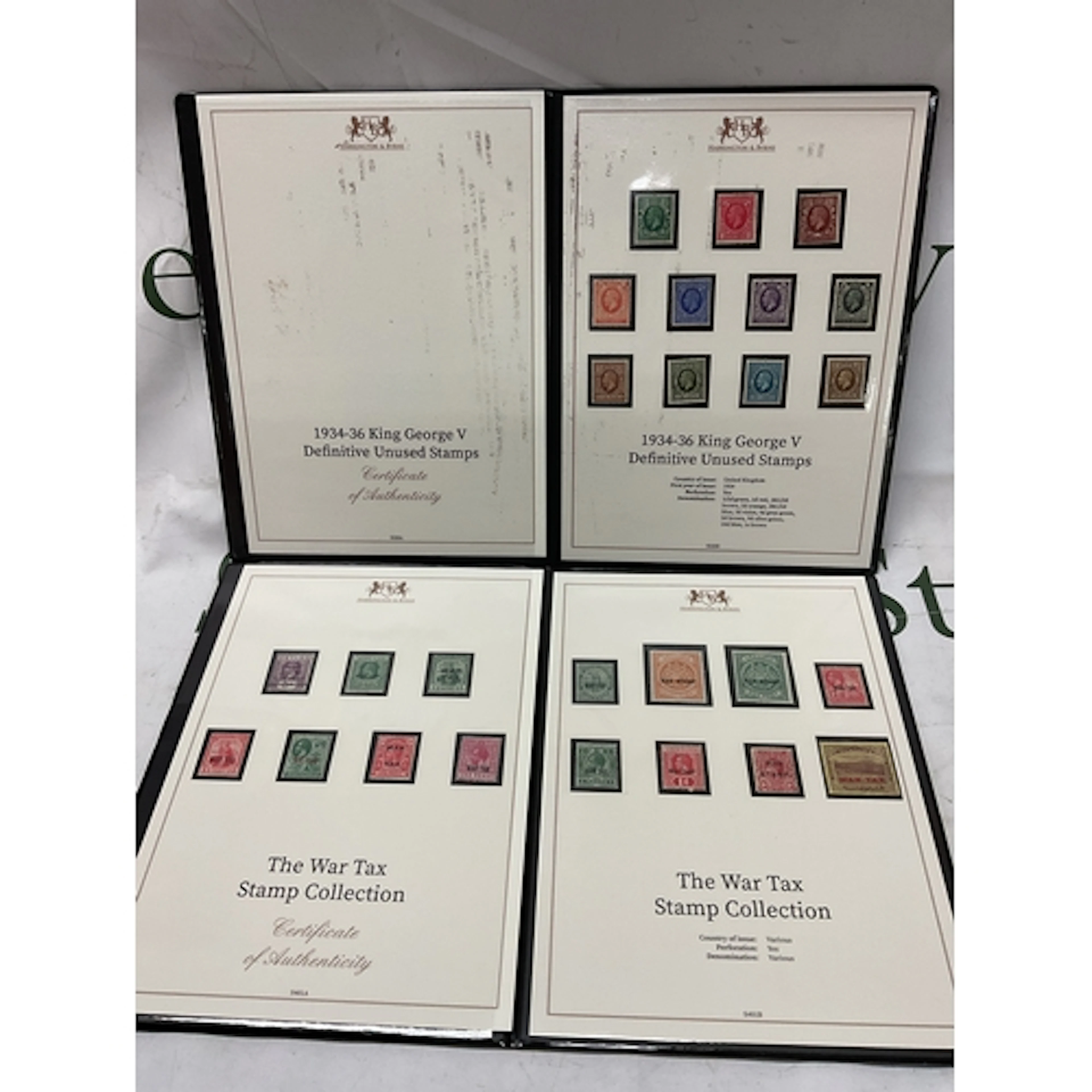 Six Harrington and Byrne stamp folders to include UPU, War T...