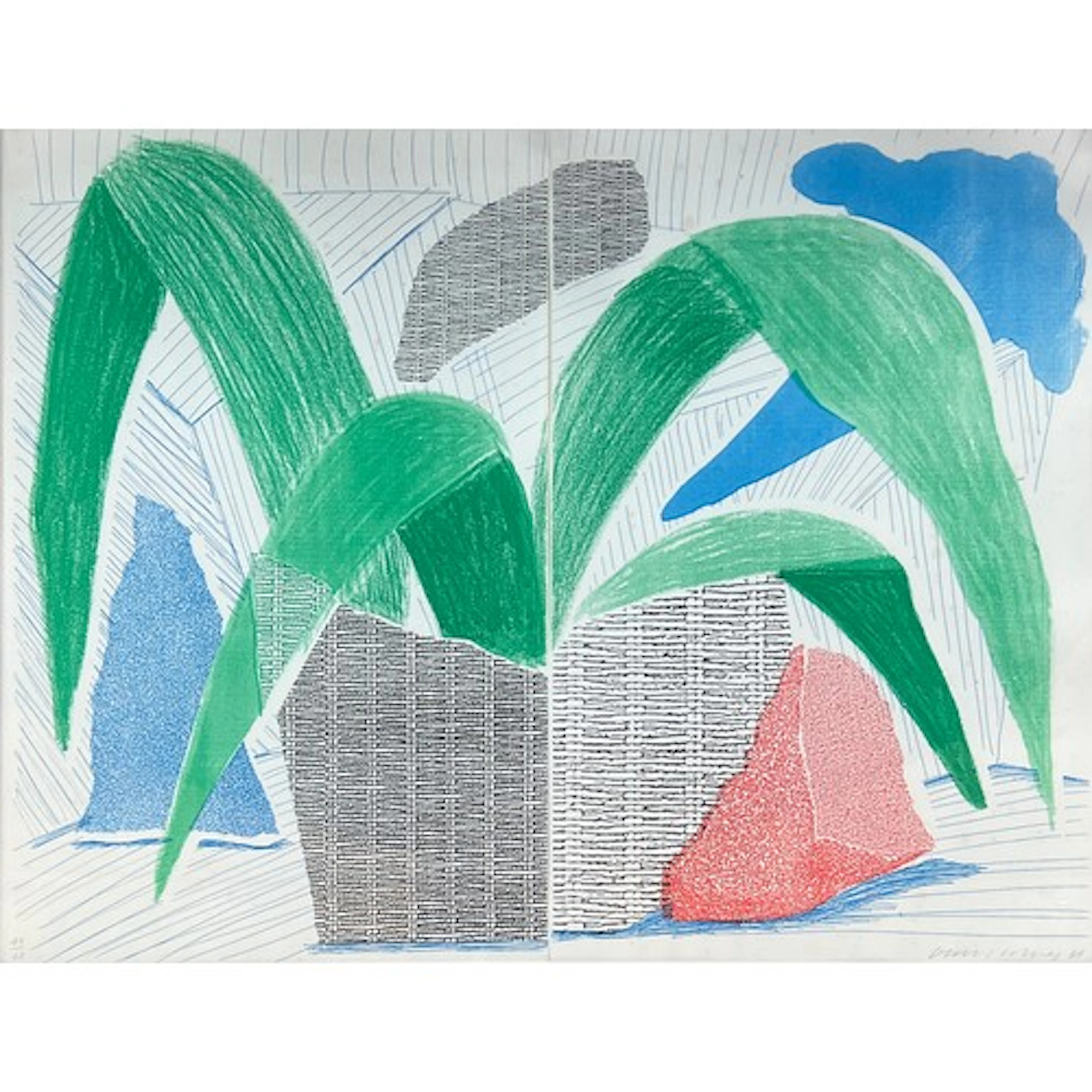 David Hockney R.A. (1937-2026), 'Green Grey & Blue Plant', J...
