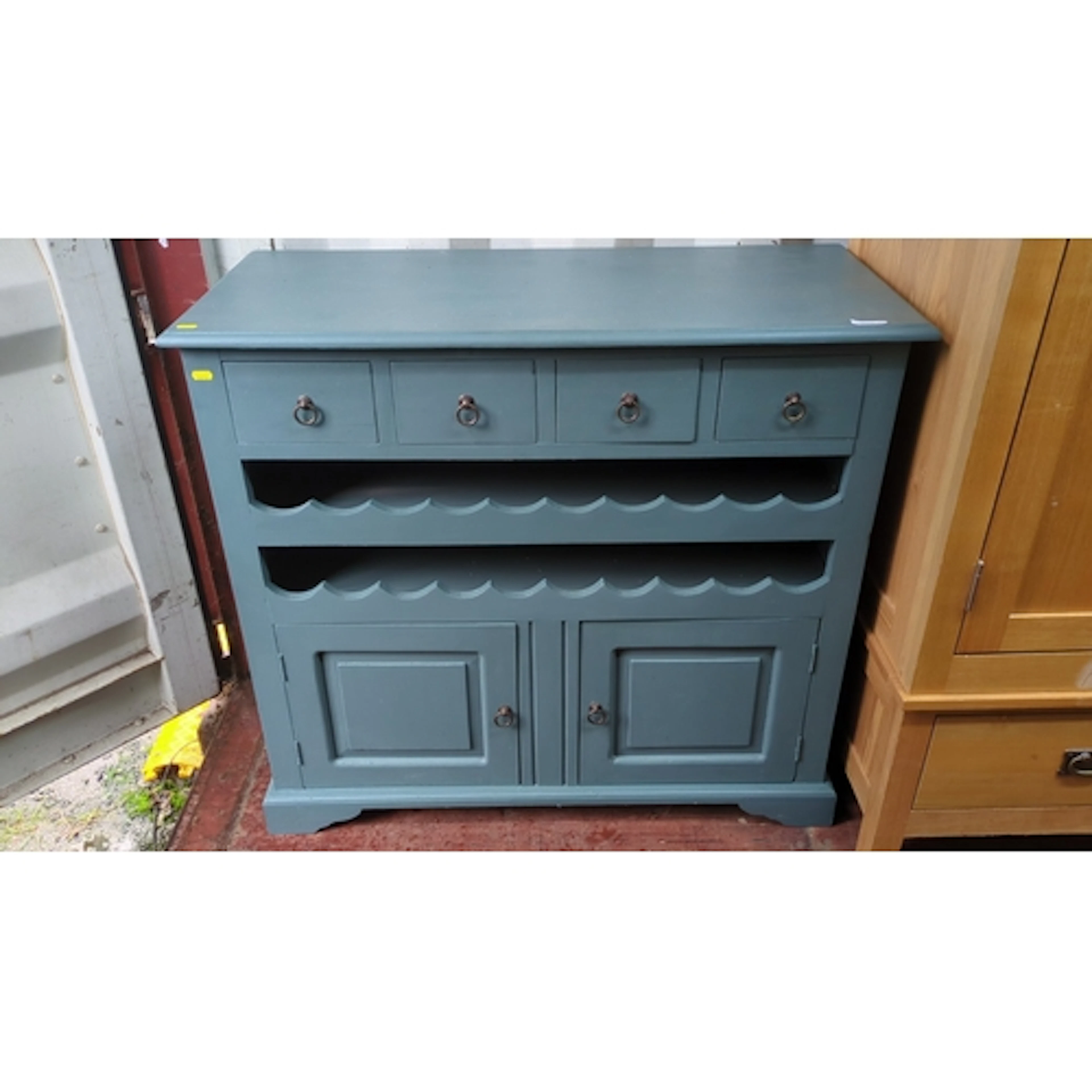 Painted wooden sideboard or kitchen dresser base, fitted wit...