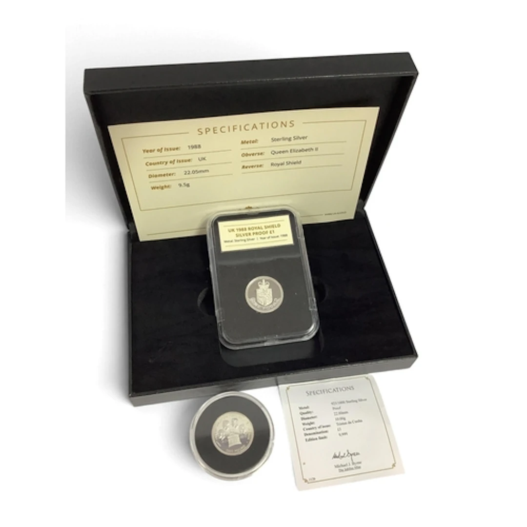 Two Silver Proof £1 Coins, 2017 Tristan da Cunha and a 1988 ...