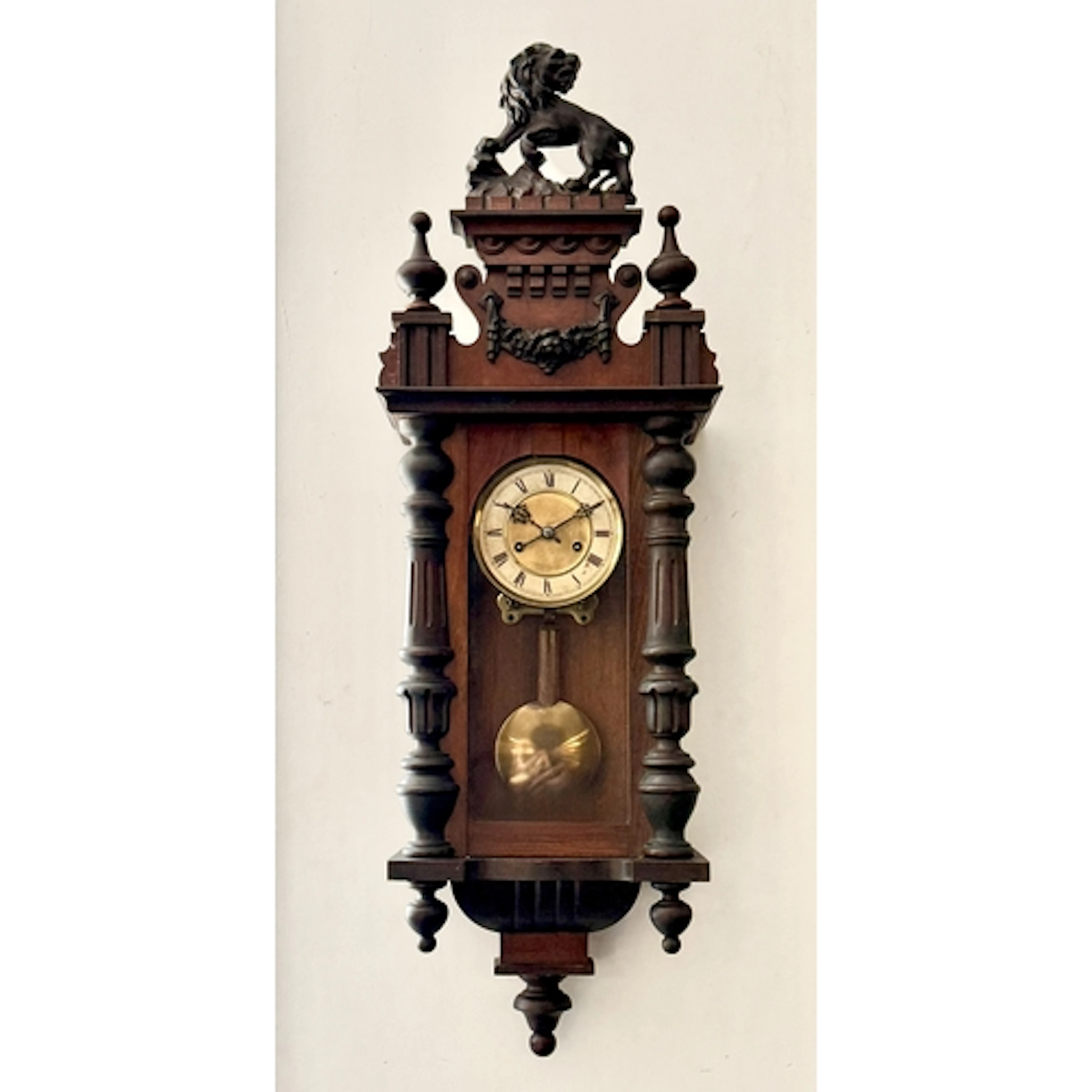 A walnut cased Vienna style wall clock by HAC (Hamburg Ameri...