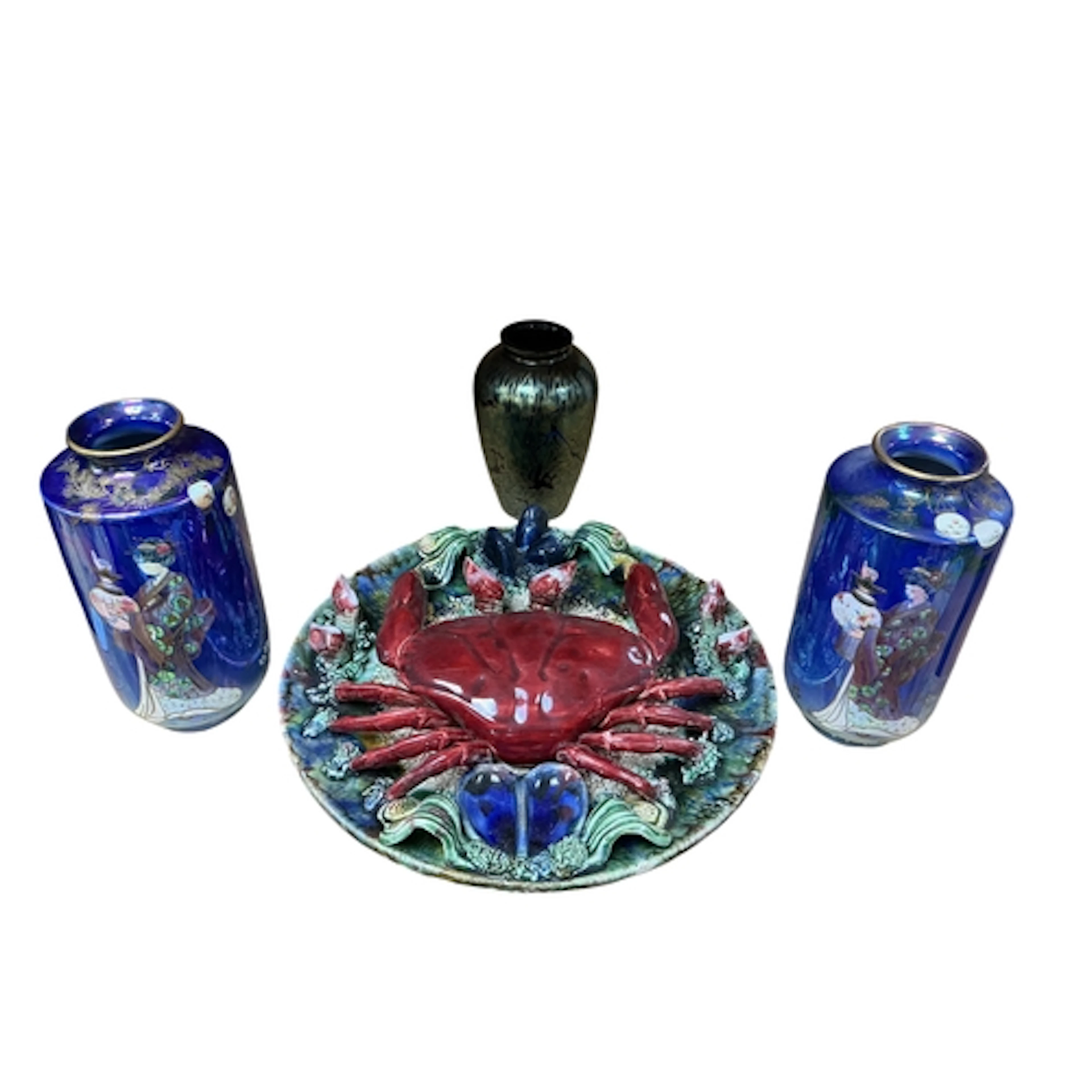 A pair of Shelley lustre vases, probably Walter Slater Micad...