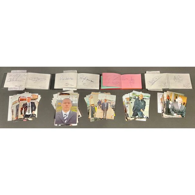 A fan collection of four autograph booklets bearing the sign...