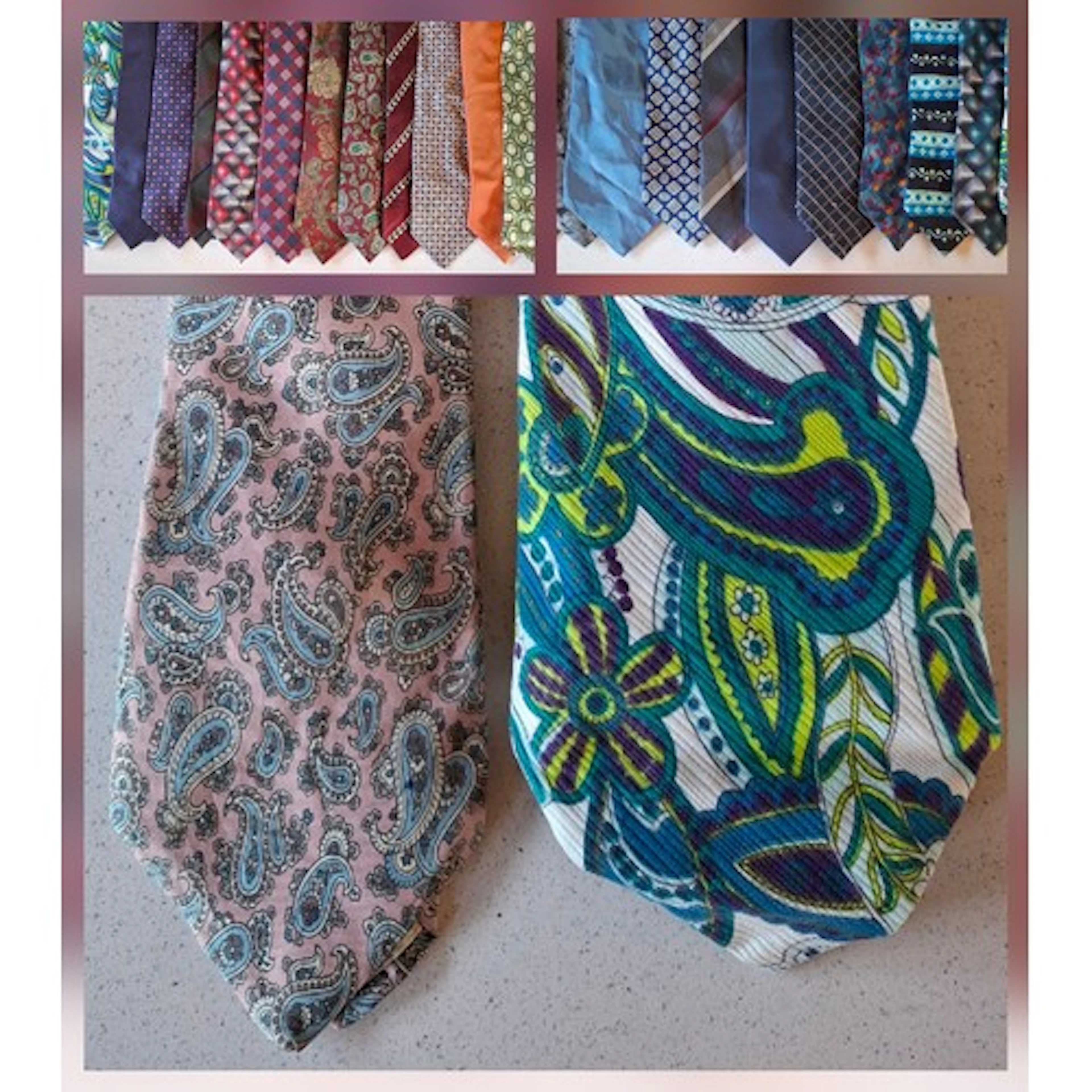 A quantity of 1960's-2000's ties to include a pink Liberty p...