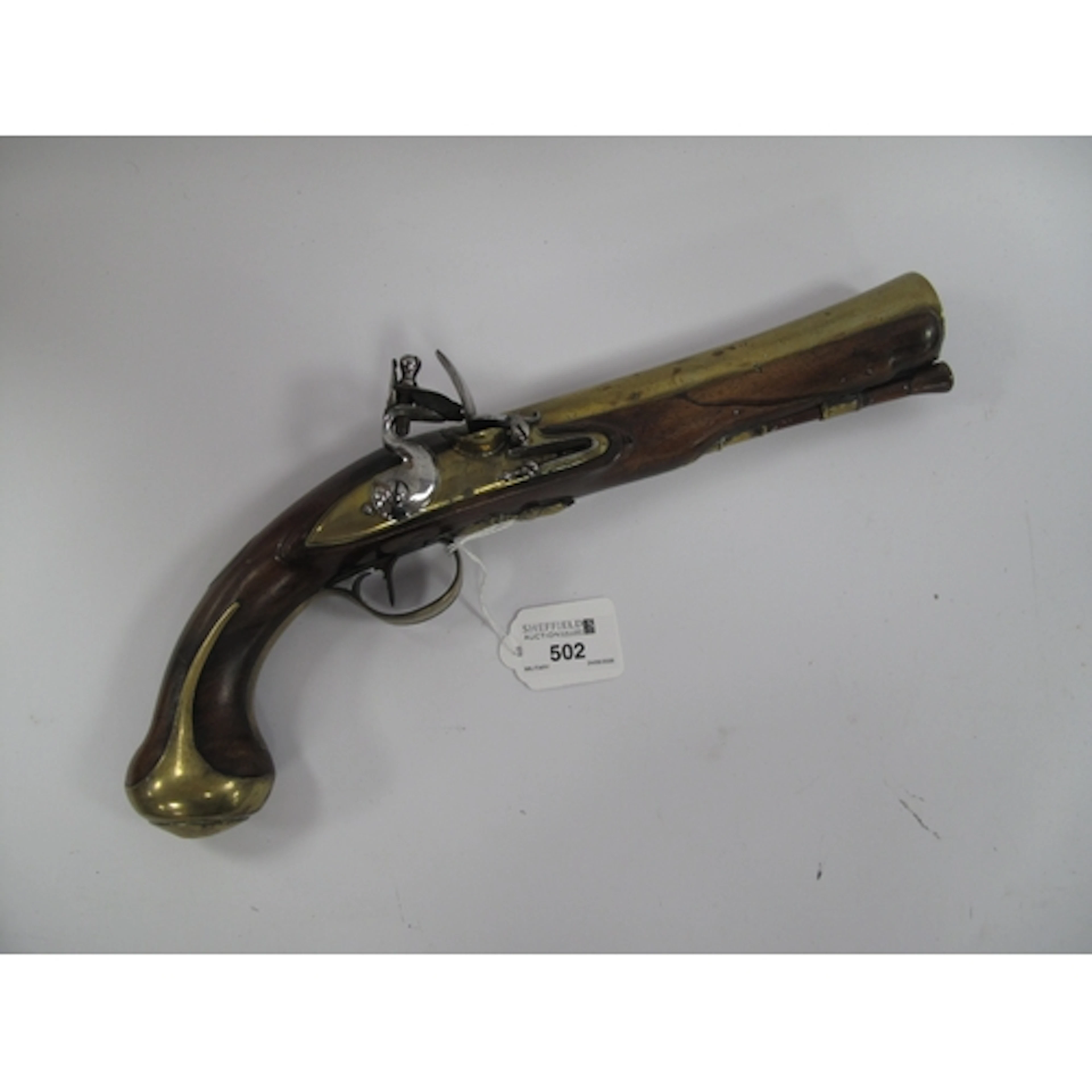 XVIII Century Blunderbuss Flintock Pistol, smoothbore brass ...