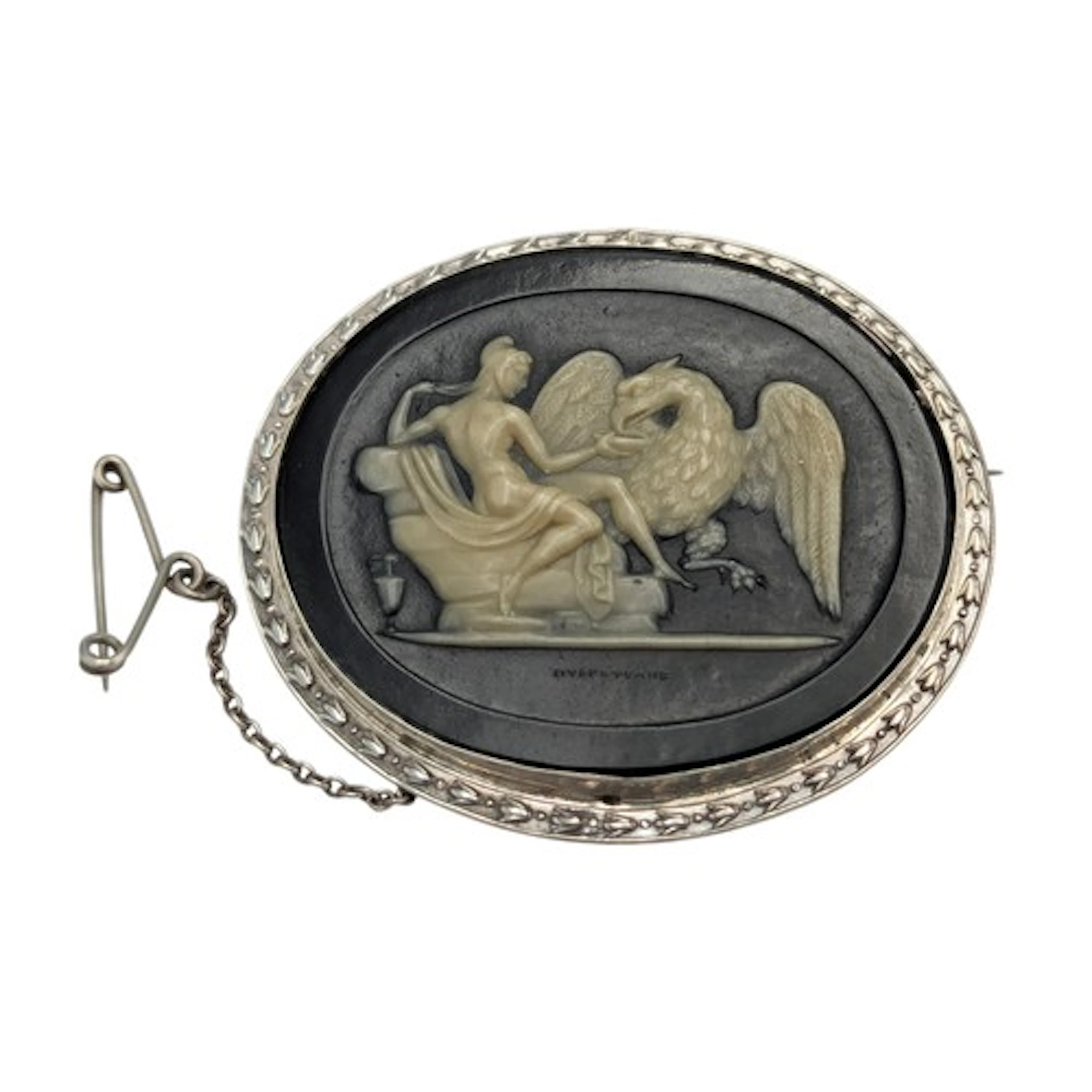 A 20th century silver and composition inset cameo brooch, mo...
