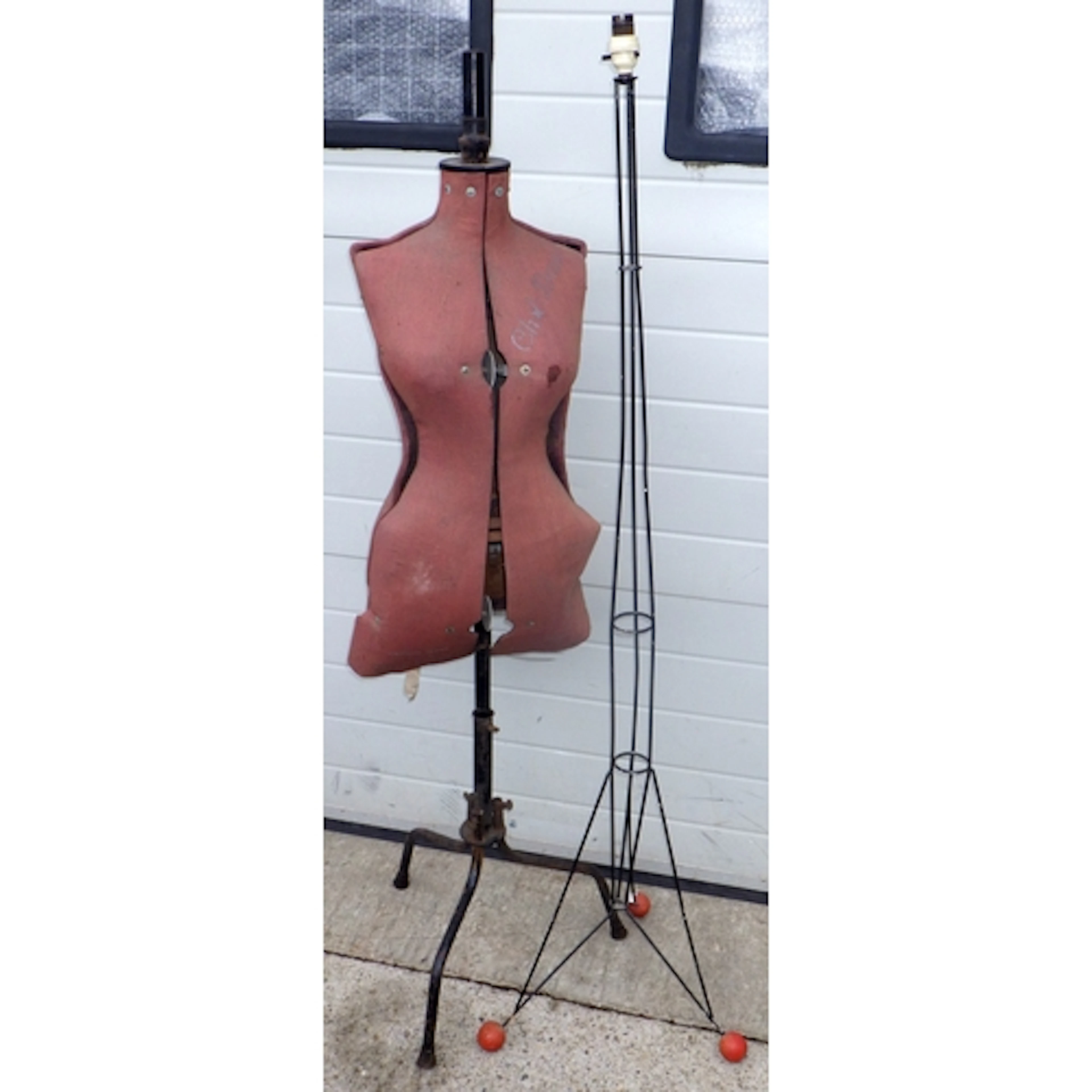 A dressmakers mannequin a/f together with a sputnik style la...