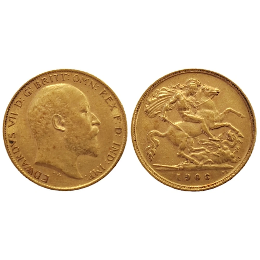 Investment Gold Lot - documents required. 1906 half sovereig...