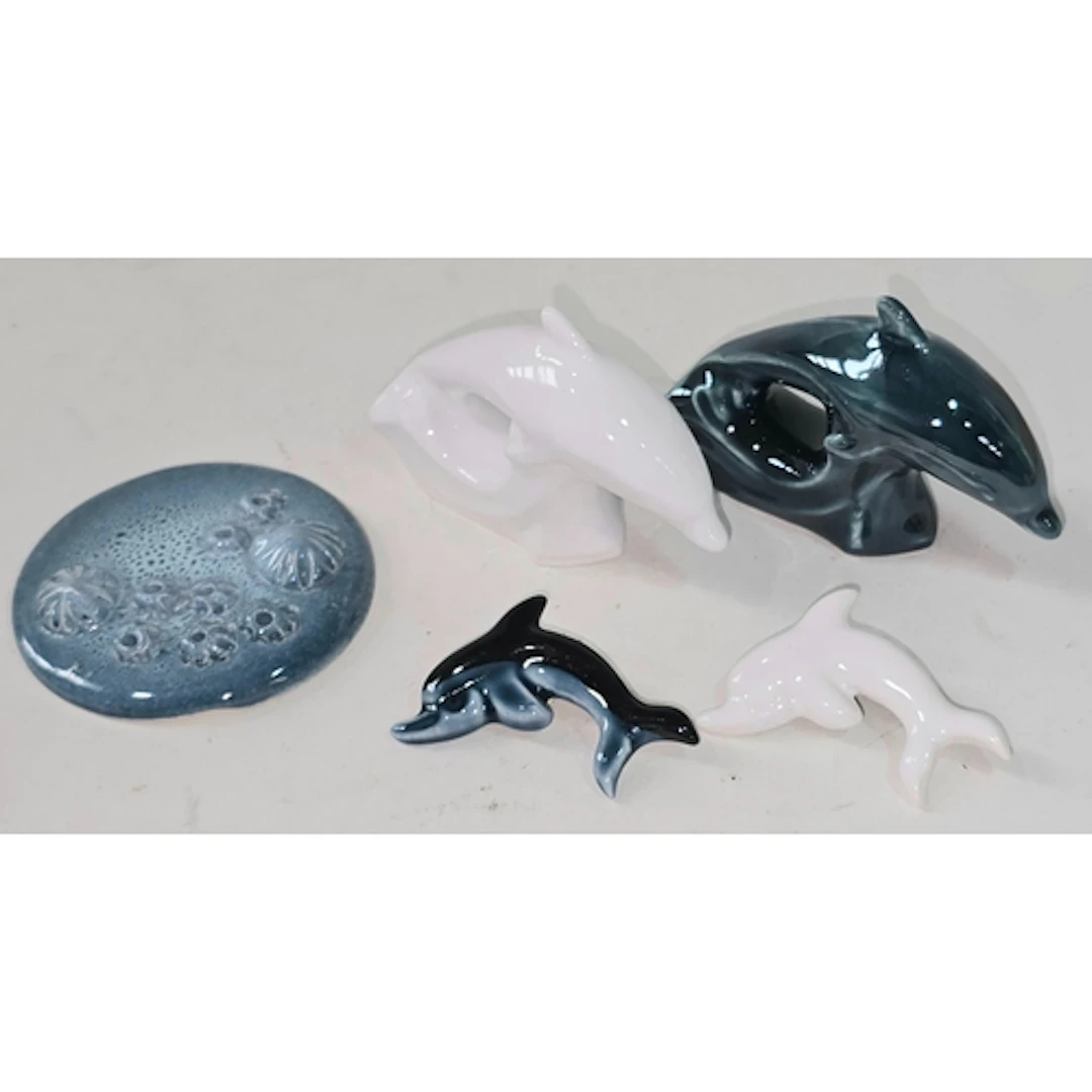 Poole Pottery pair of miniature Dolphins, and a pair of Dolp...