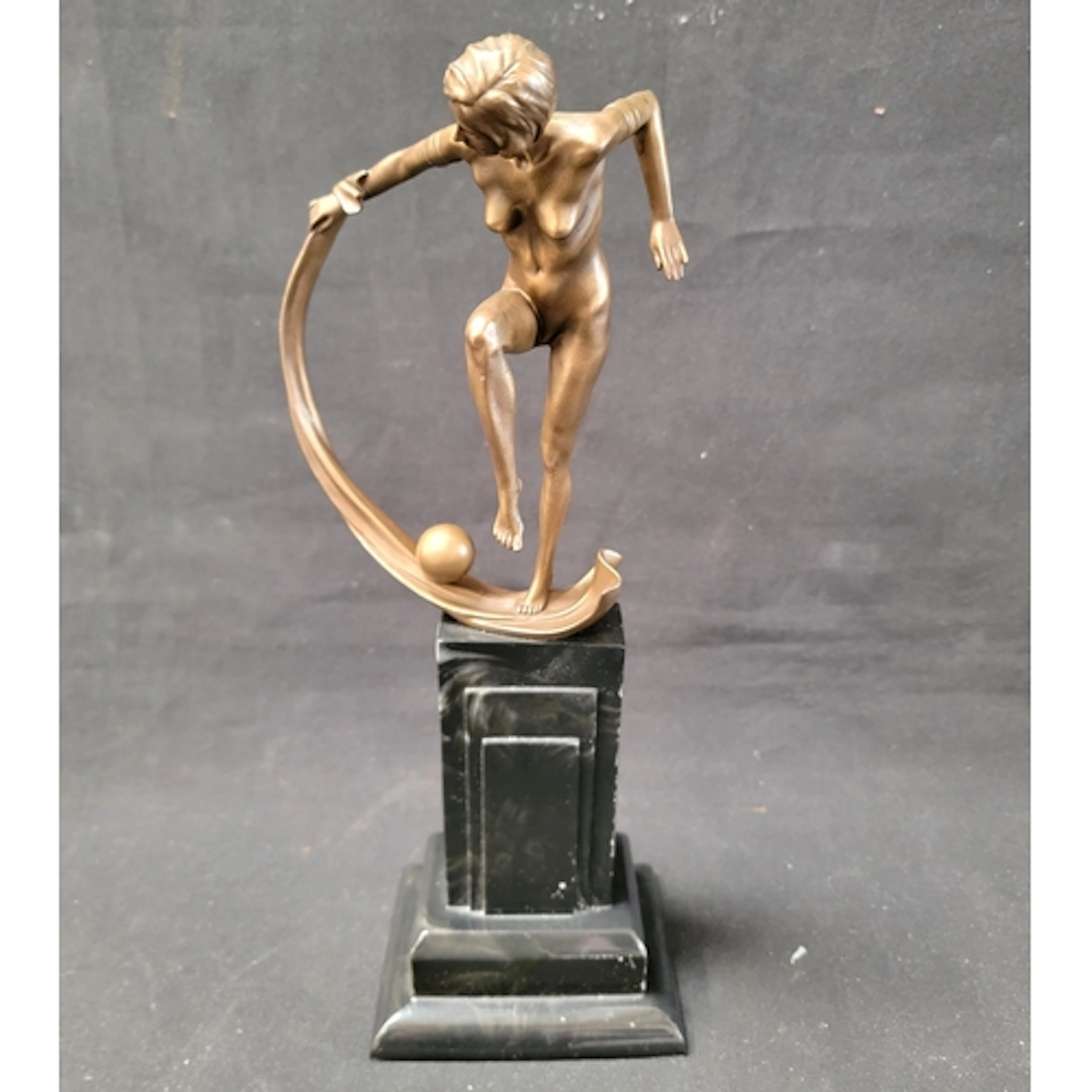 ART DECO COALPORT DANCE AT DAWN FIGURE the gilt figure of a ...