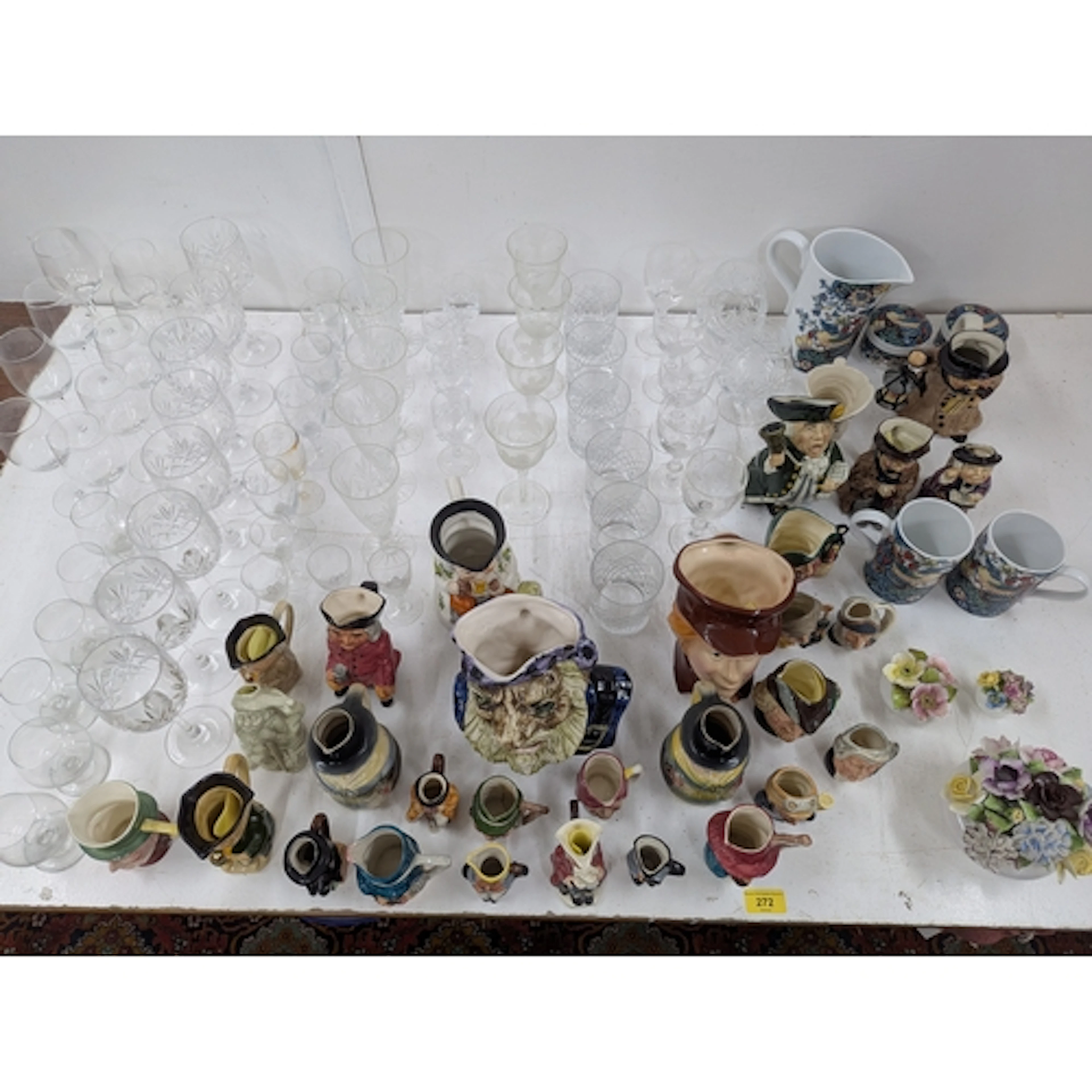 A mixed lot of modern moulded glass and a collection of Toby...