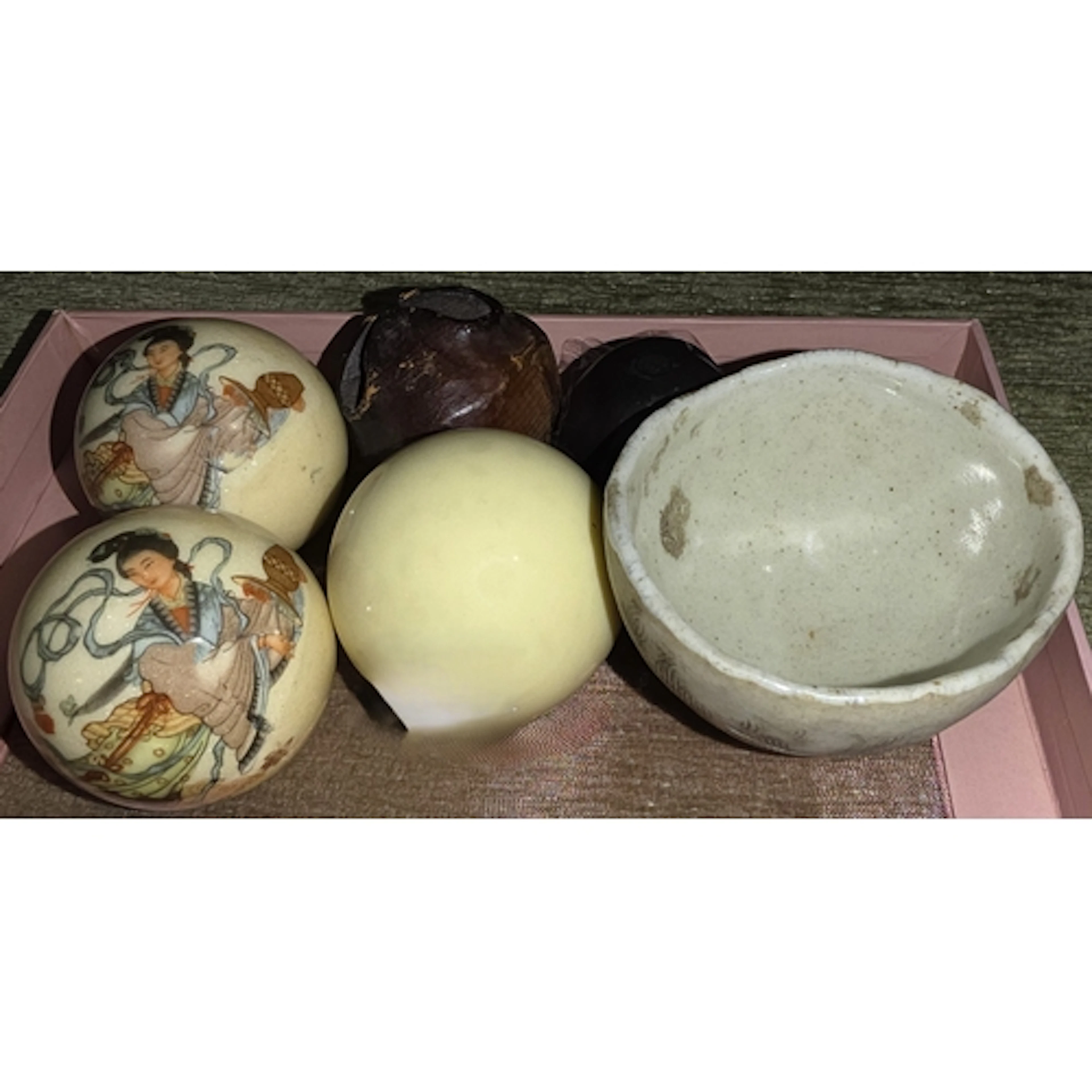 A Chinese small blue and white bowl, Chinese baoding stress ...