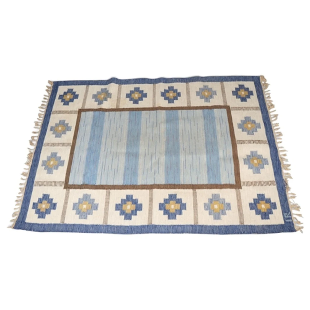 IDA RYDELIUS, a Swedish flat weave reversible Rollakan rug i...