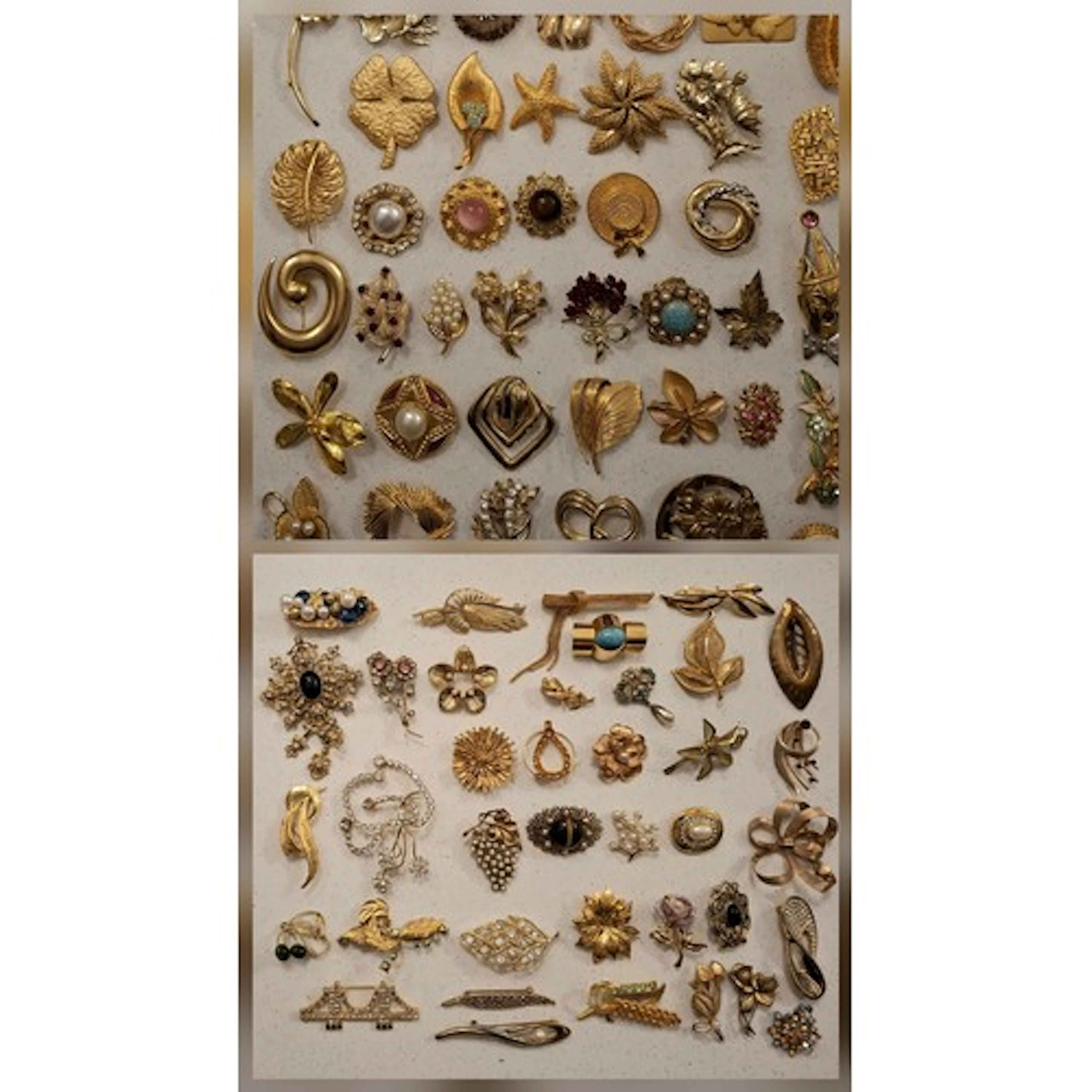 A quantity of 1960's-80's gold tone brooches and earrings to...