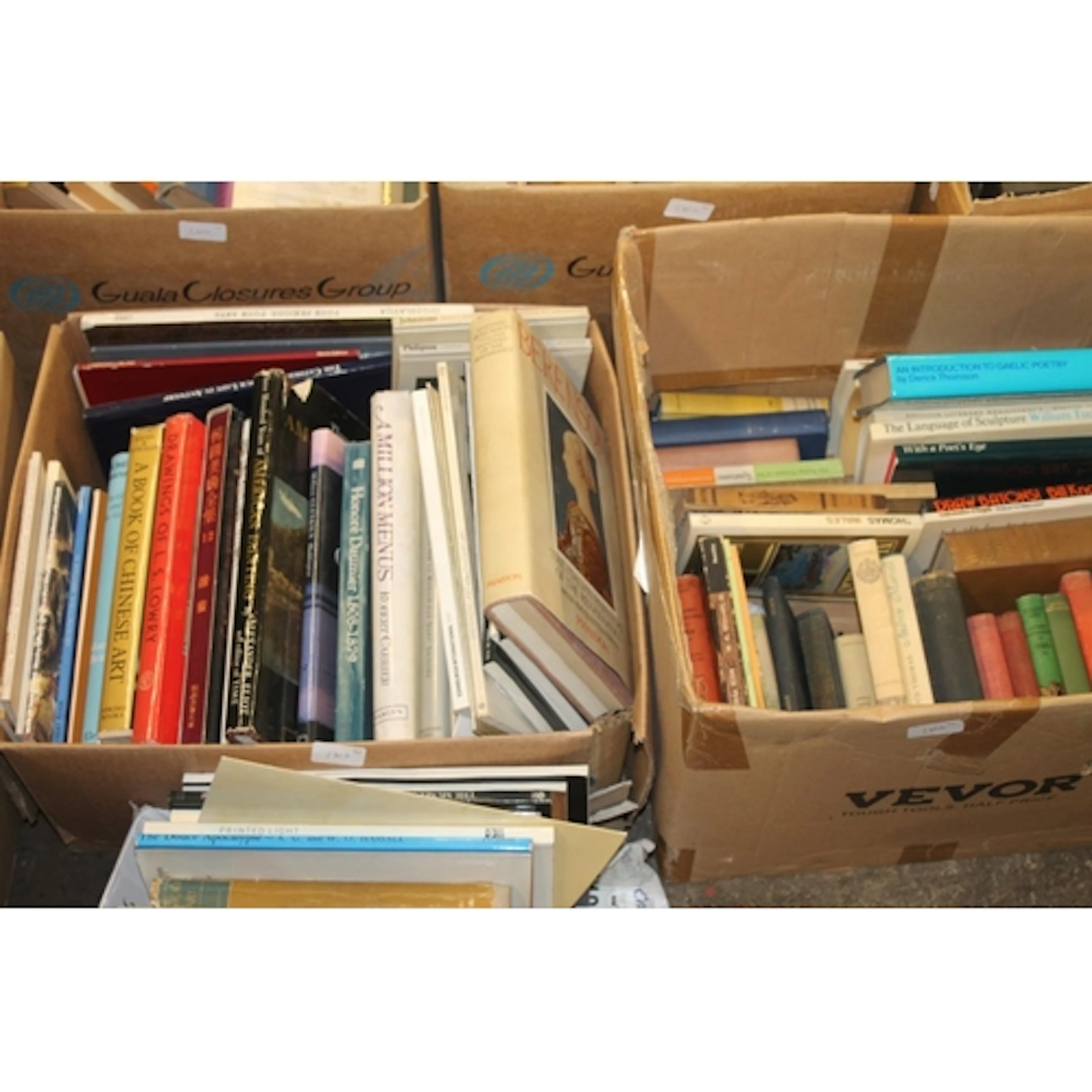 Three boxes of books to include Drawings of L.S Lowry, A Boo...