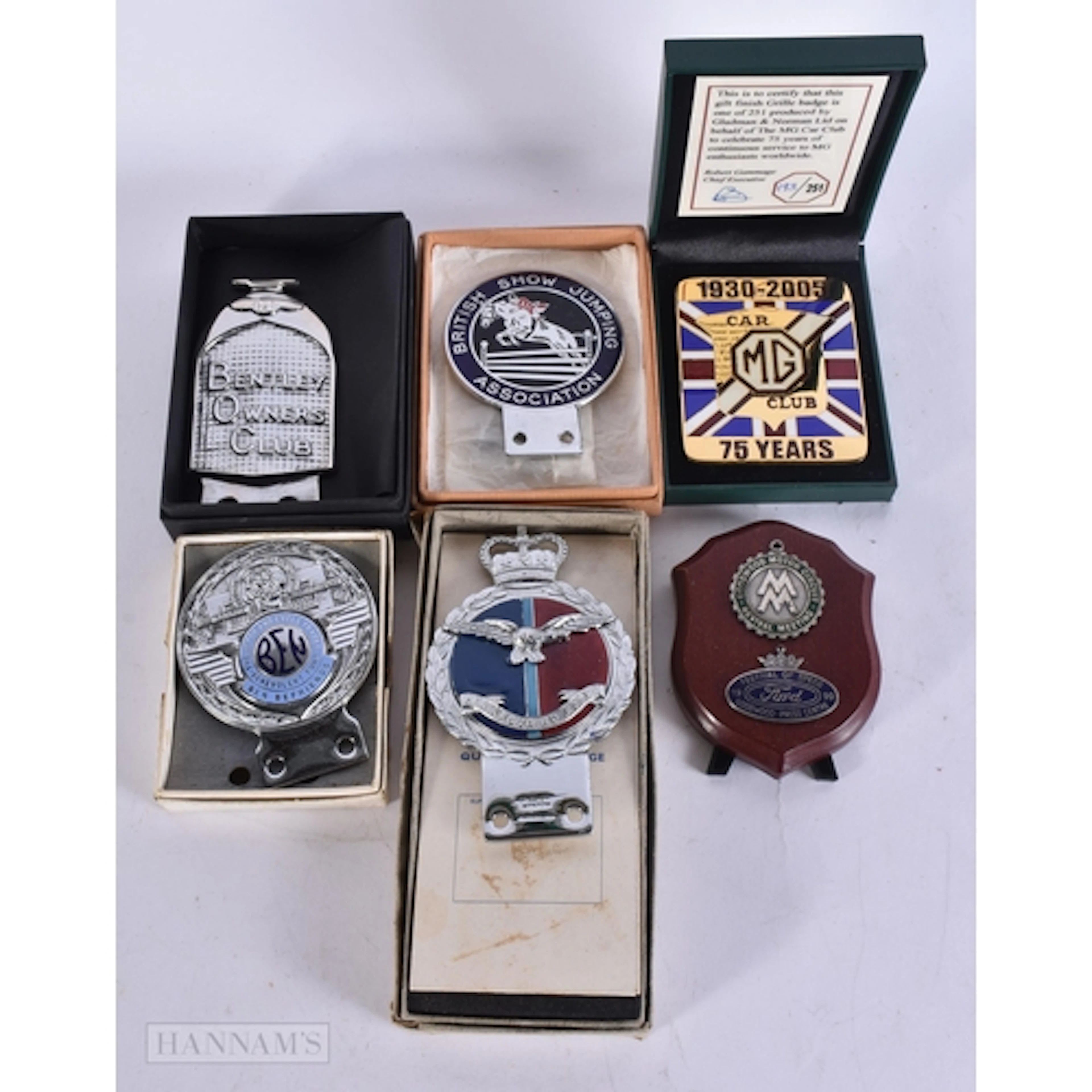 BOXED AUTOMOTIVE CAR RACING BADGES etc. (qty)