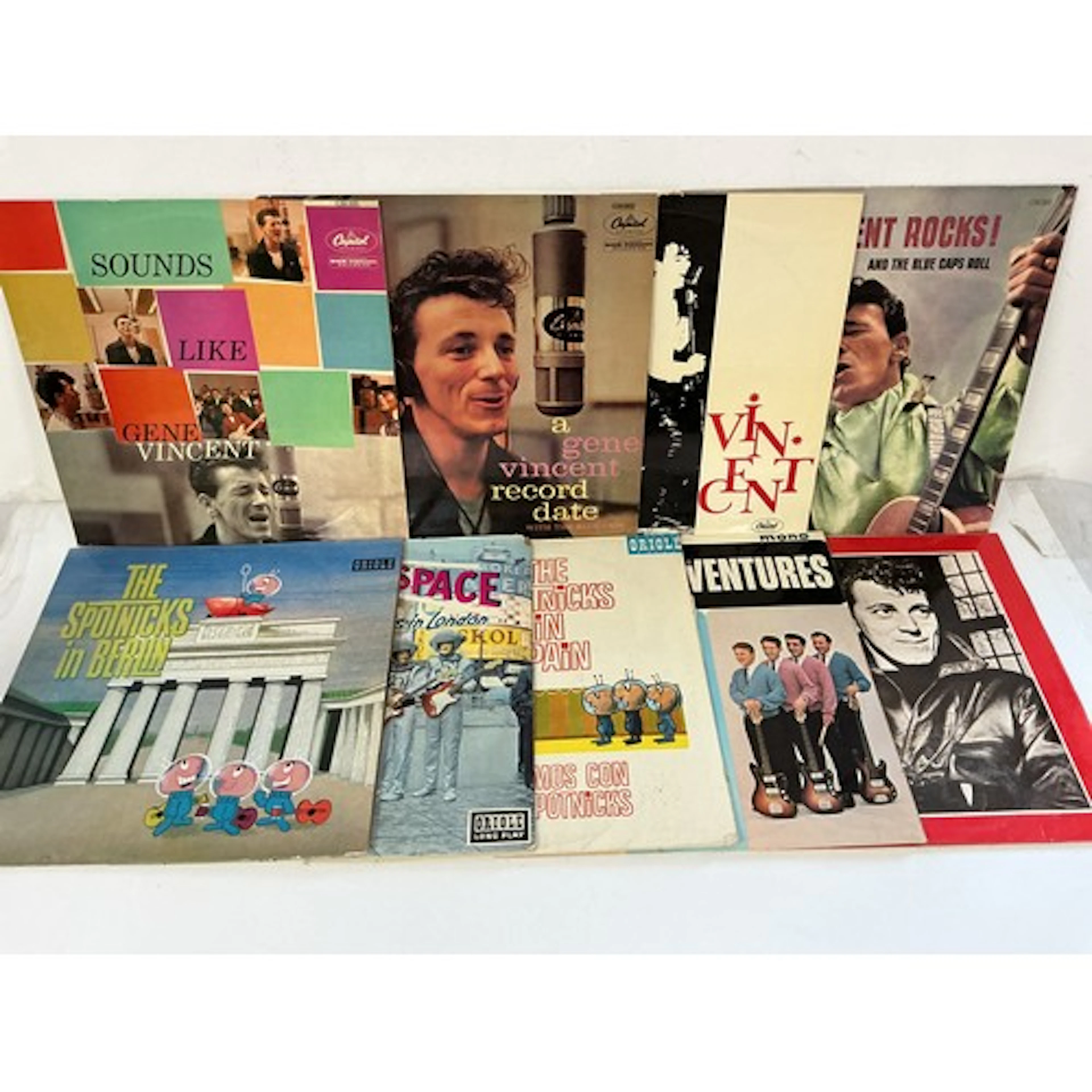 Eighteen rock n roll and surf music LPs by various artists i...