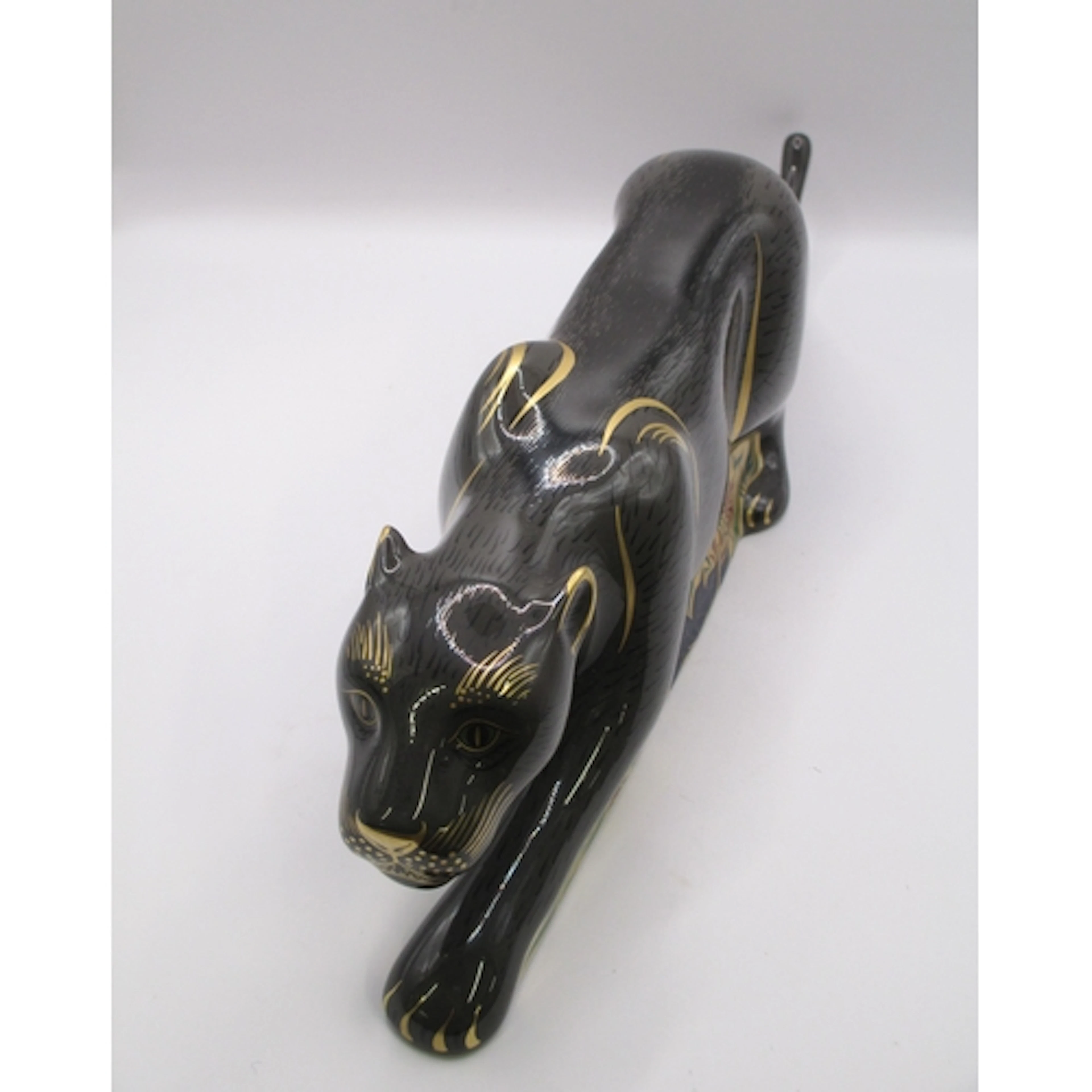 Royal Crown Derby paperweight ' The Black Panther ', with si...