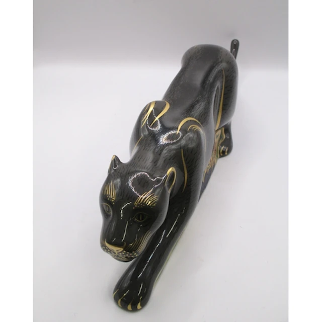Royal Crown Derby paperweight ' The Black Panther ', with si...