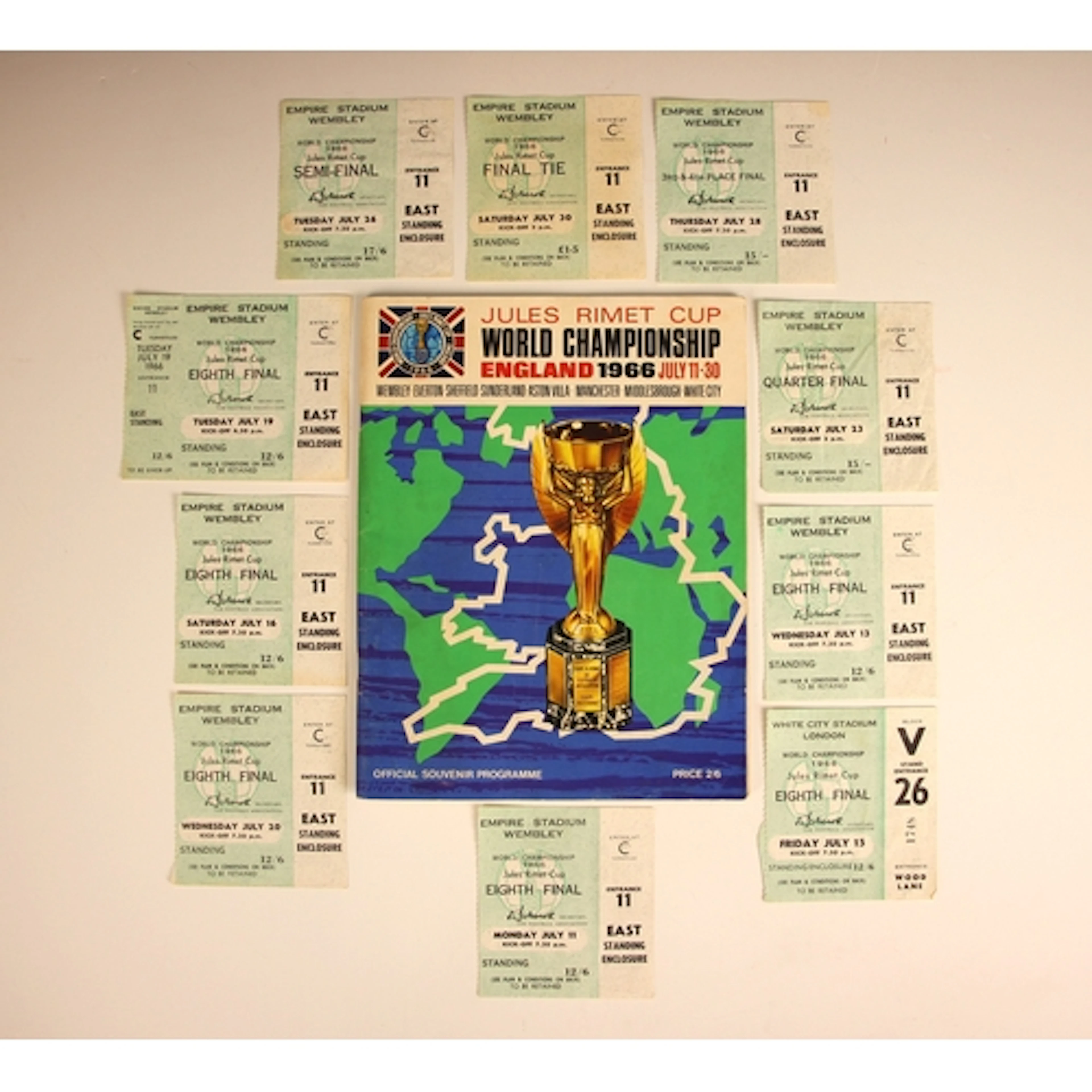 A Jules Rimet Cup World Championship England 1966 July 11-30...