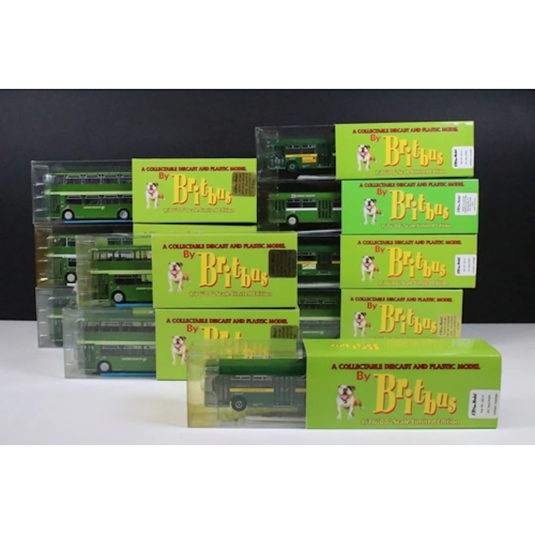 Ten boxed Britbus diecast model buses to include AN1-001 PRV...