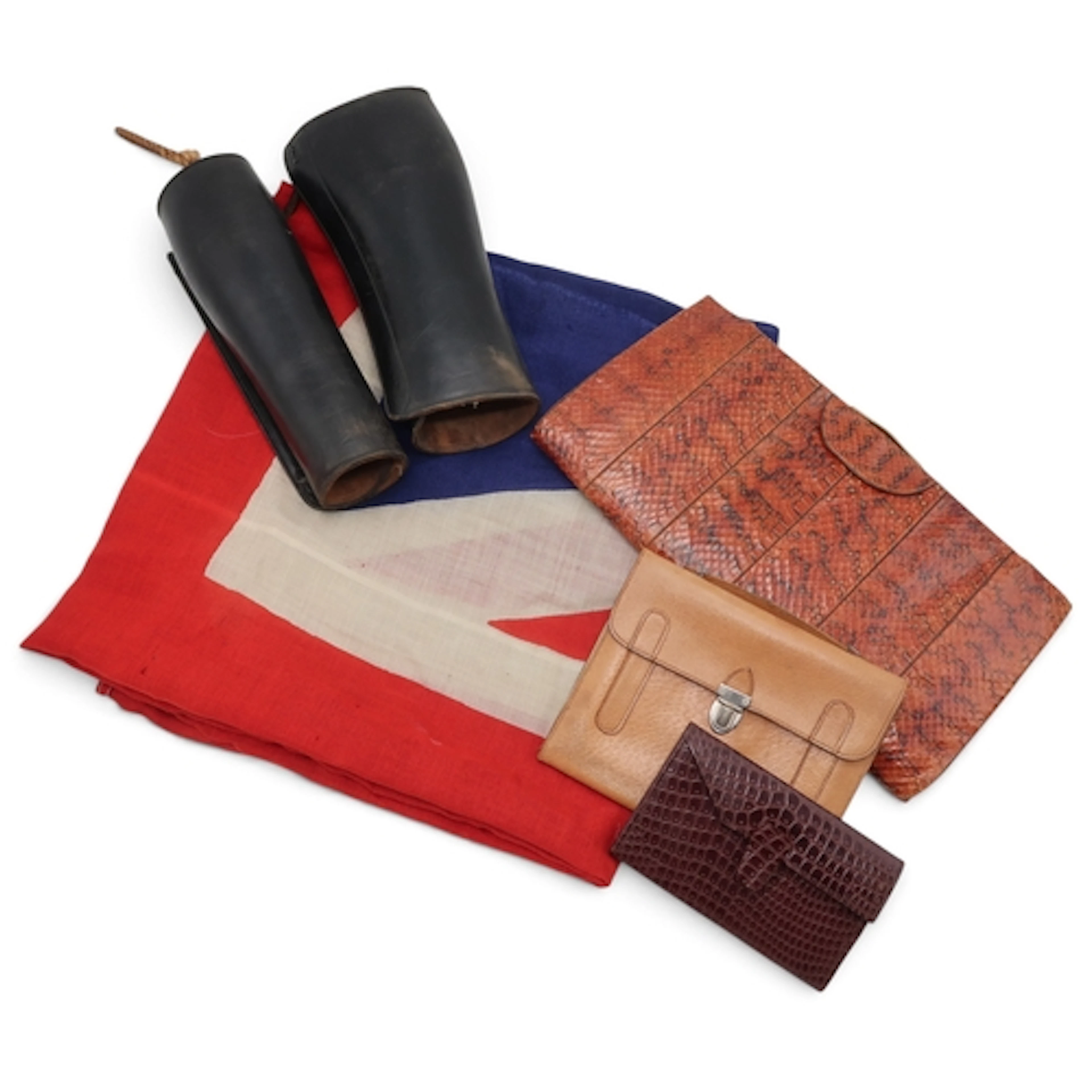 A printed Union Jack flag, reputedly flown during the 1945 V...