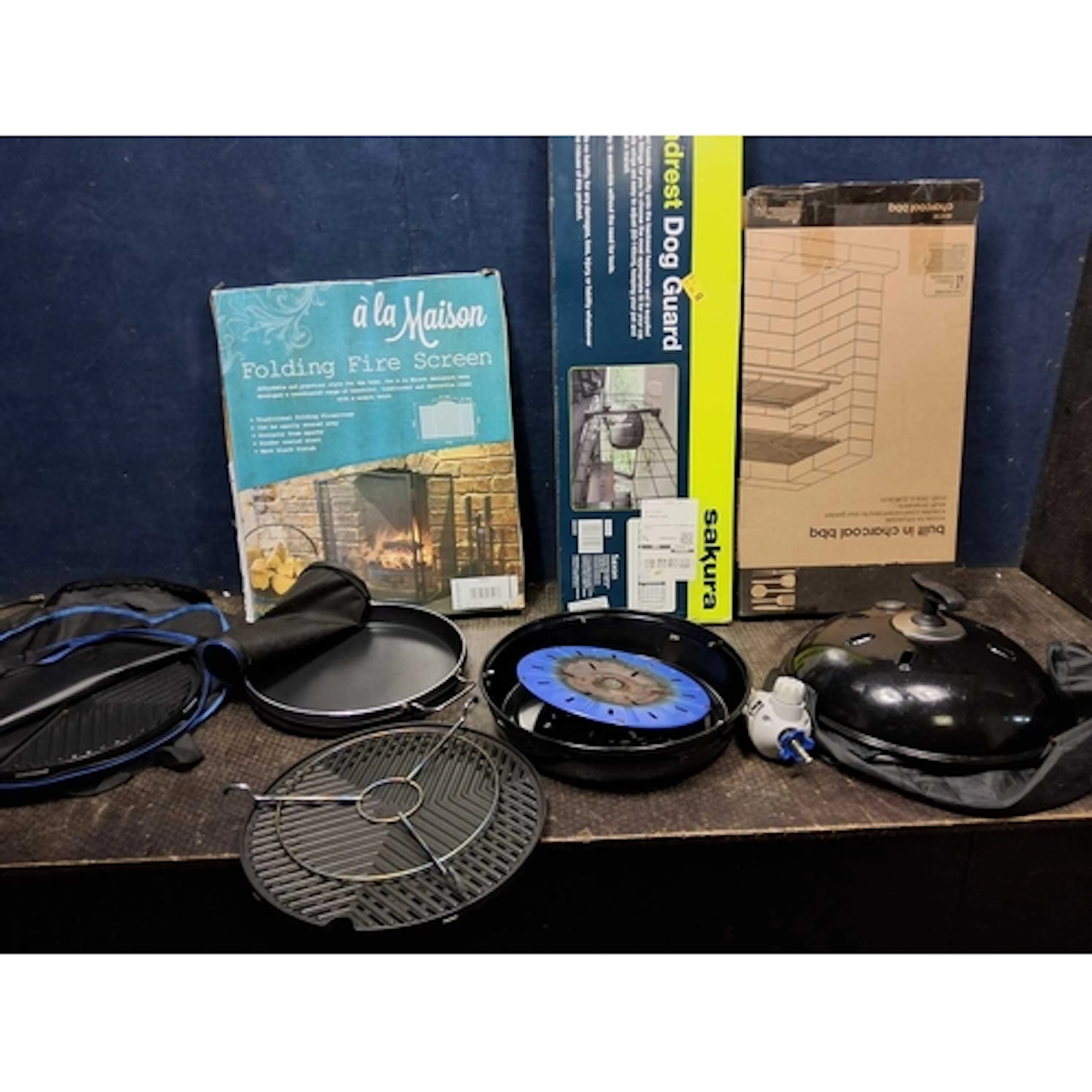 A CADAC DOMED GAS BARBECUE with griddle plate, Paella pan, a...