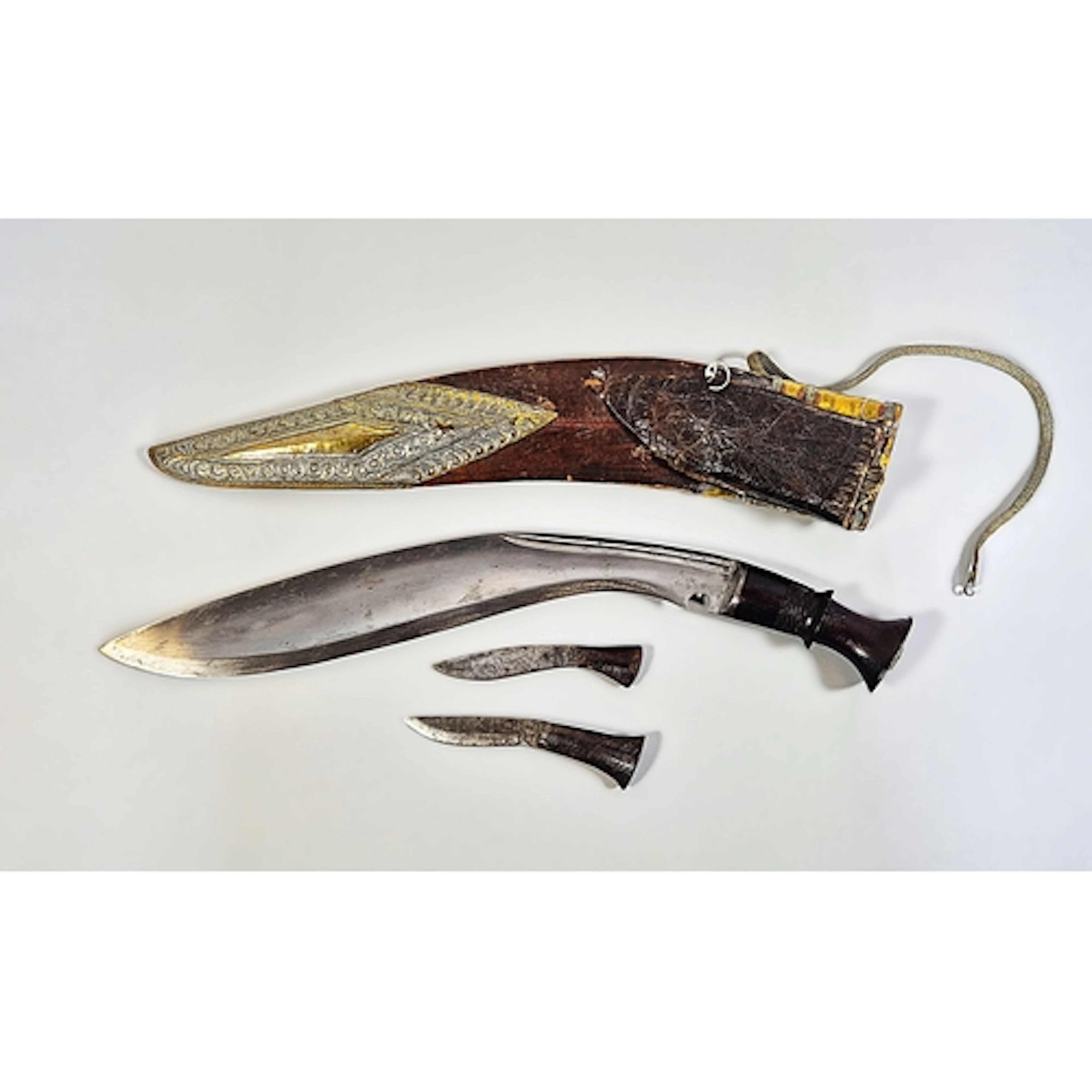 Nepalese antique Kothimora Gurkha Kukri dagger, with flat po...