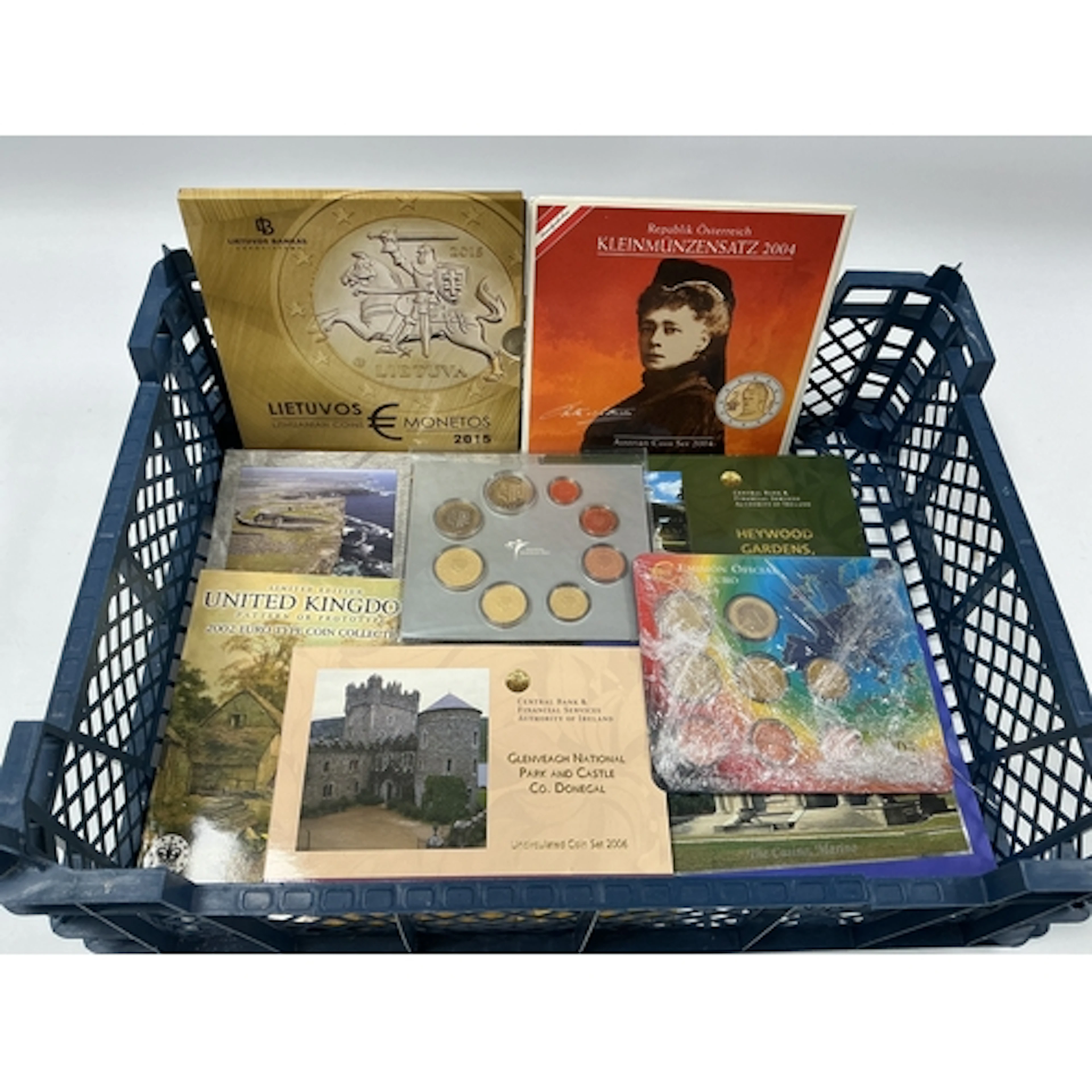 Nine Uncirculated Euro Coin Sets, includes Austria, Ireland,...