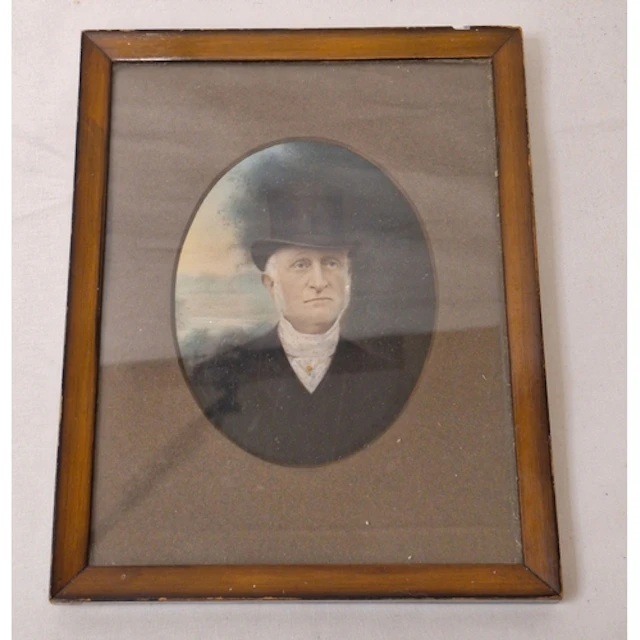 F/g Colour Photograph Gentleman wearing top hat, approx. 17c...