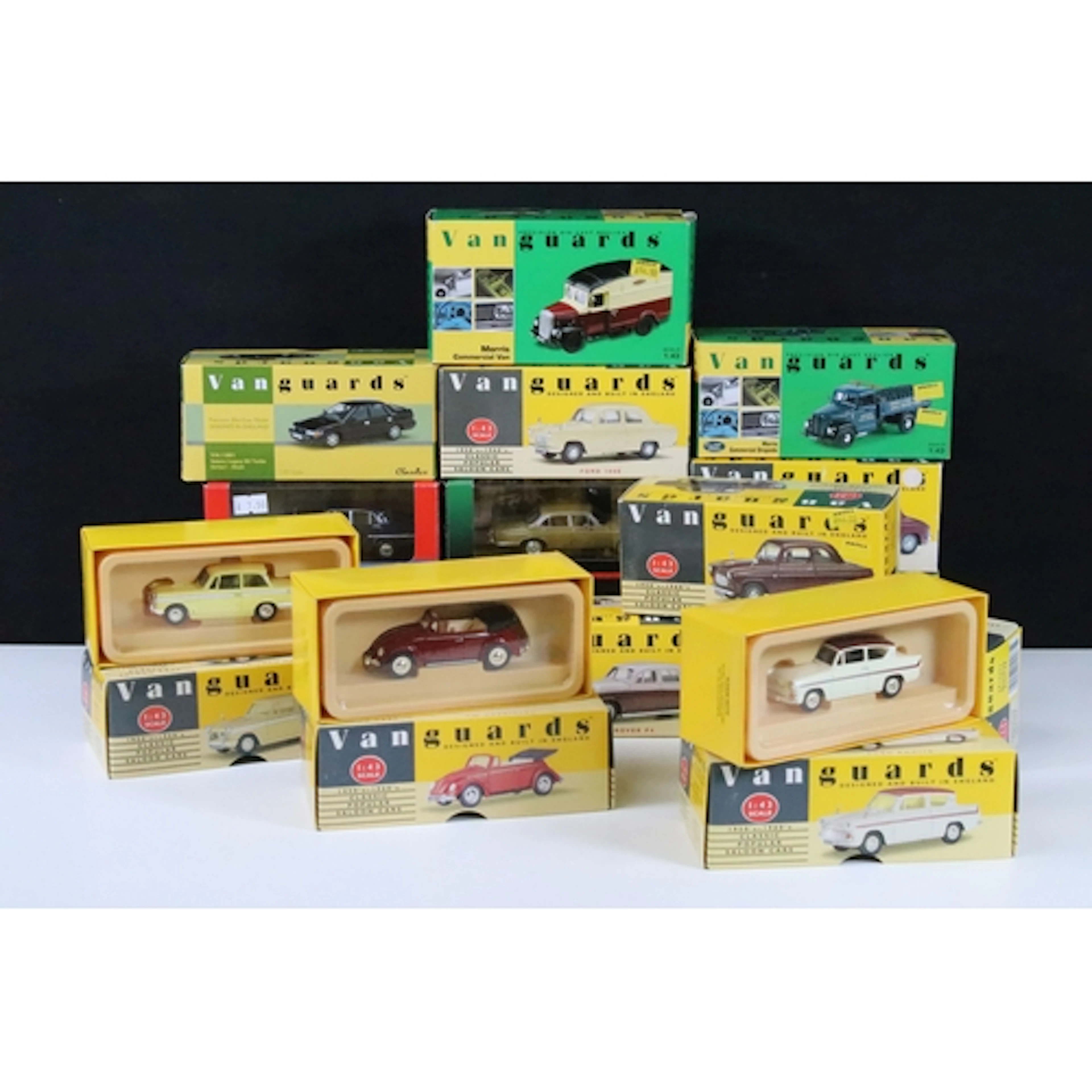 16 Boxed Corgi / Lledo Vanguards diecast models 1 x Rover MG...