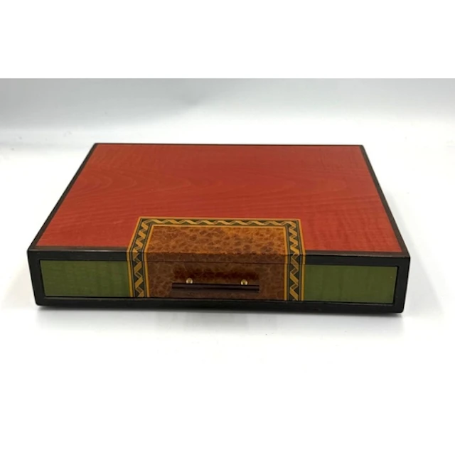 An Ellie Bleu inlaid pen box (Approximate measurements 24cm ...