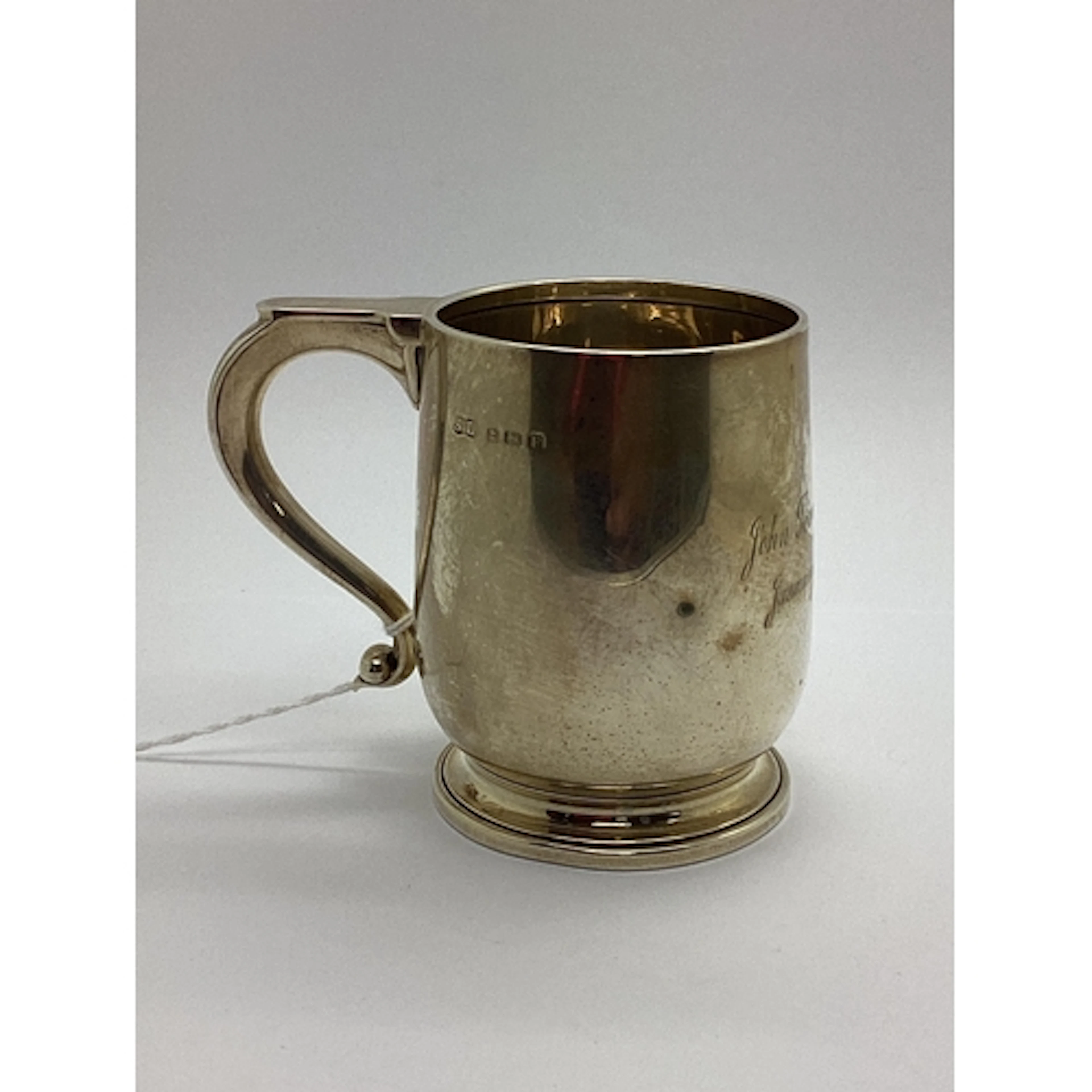 A Hallmarked Silver Mug, Birmingham 1930, engraved "John Ter...