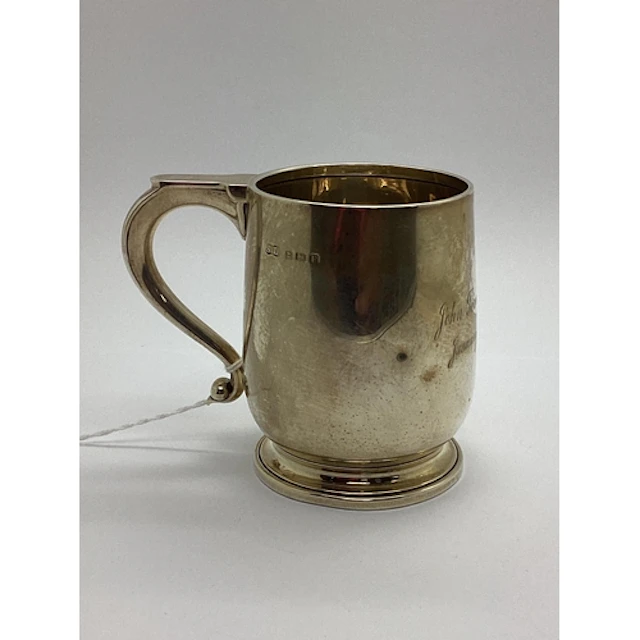 A Hallmarked Silver Mug, Birmingham 1930, engraved "John Ter...