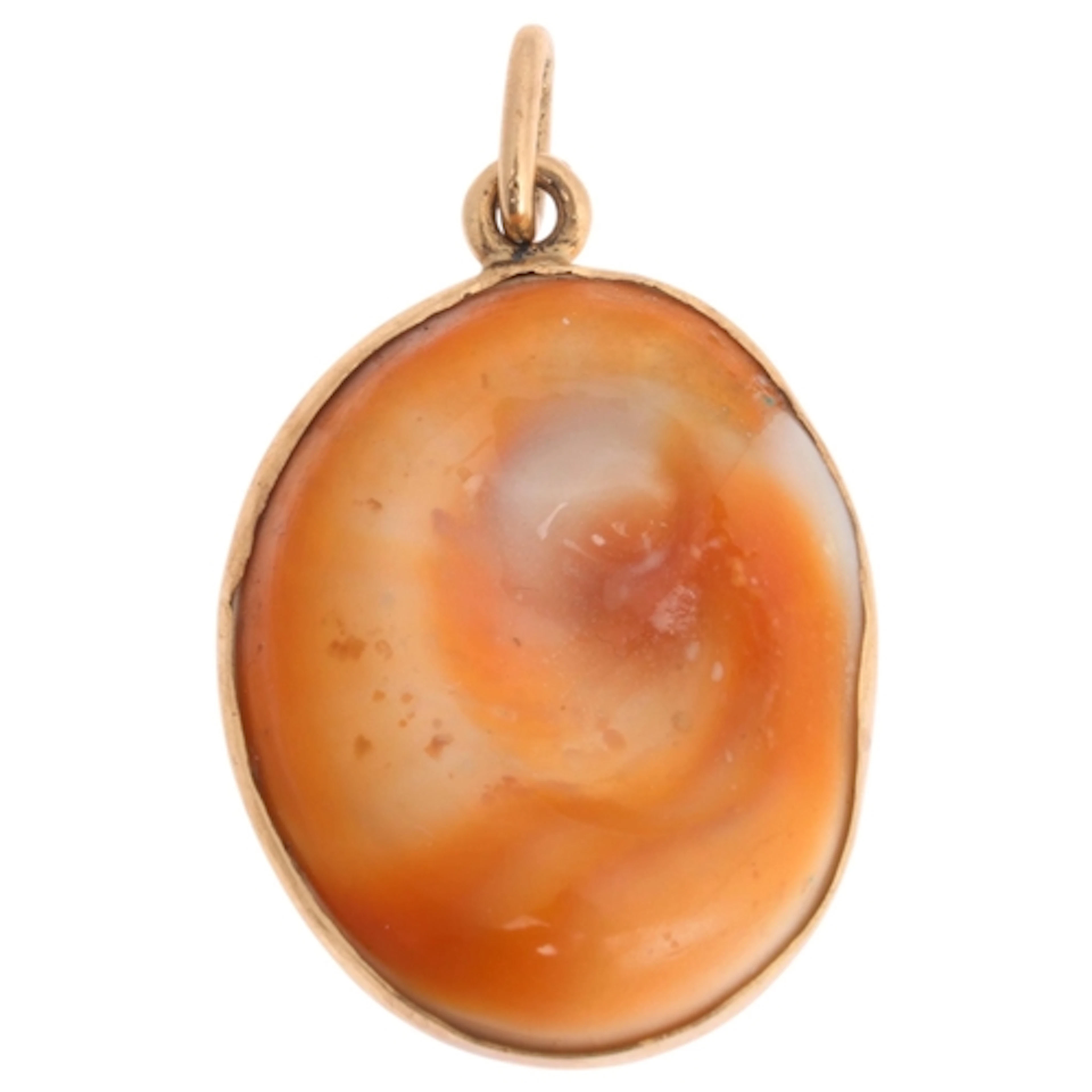 An Antique 'Eye Of Saint Lucia' shell pendant, circa 1900, t...