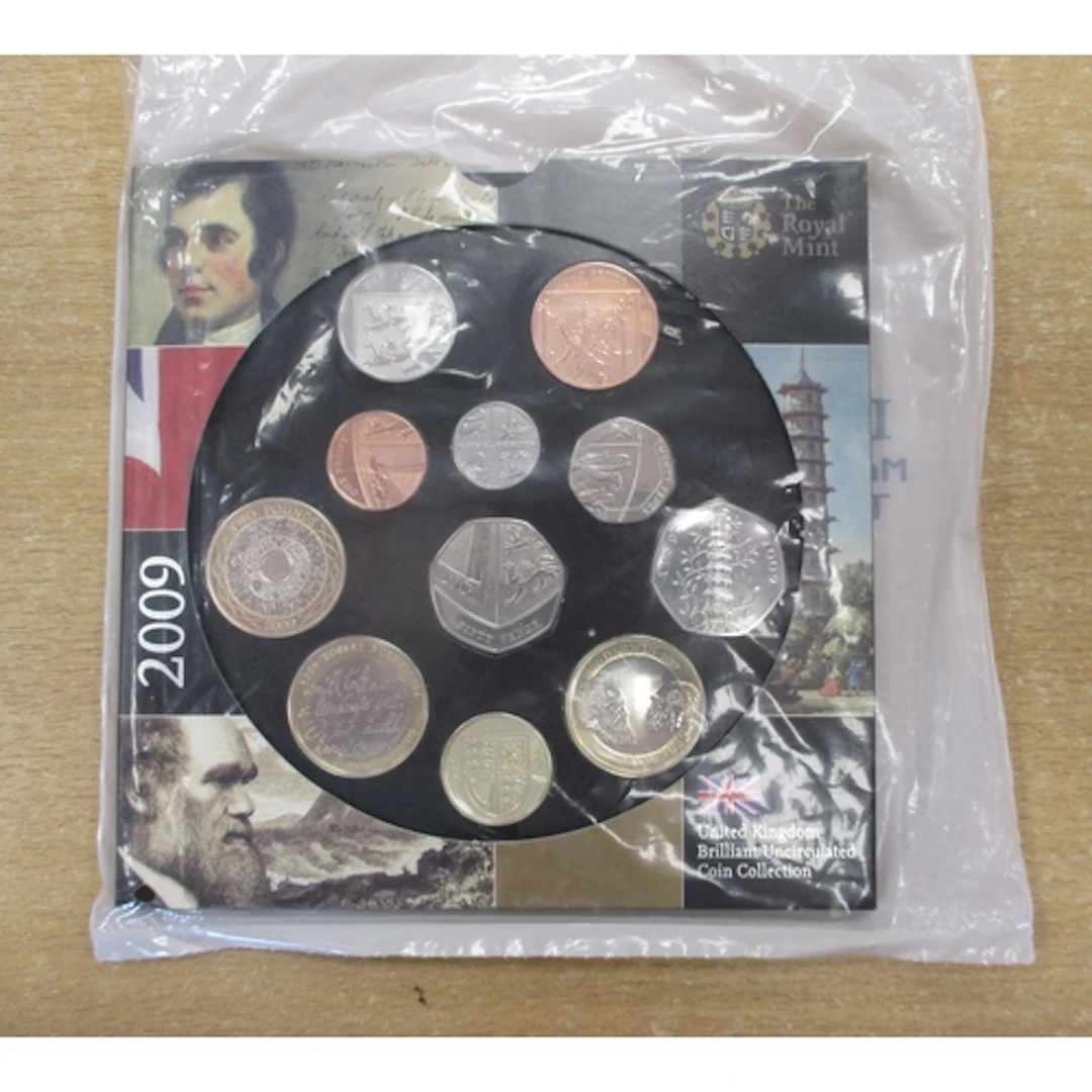 2009 £2-1p Royal Mint uncirculated set of 11, including 50p ...